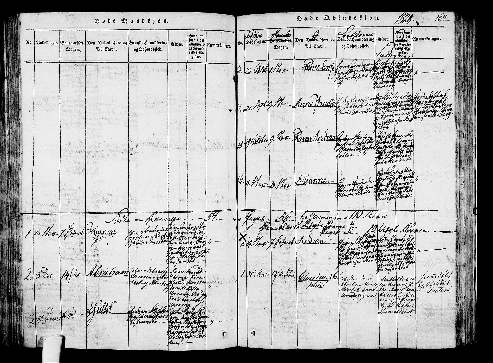 Sandar kirkebøker, SAKO/A-243/F/Fa/L0004: Parish register (official) no. 4, 1814-1832, p. 167