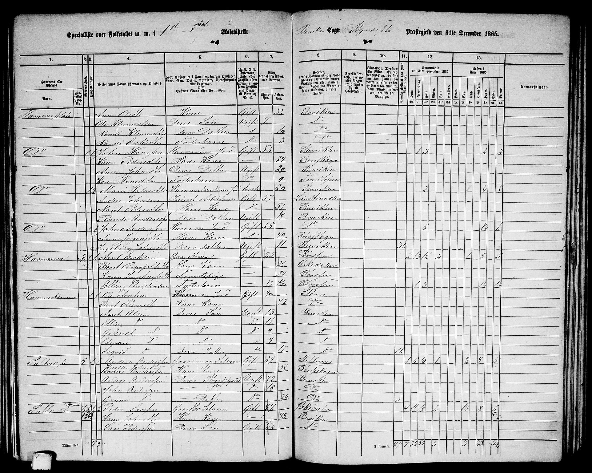 RA, 1865 census for Byneset, 1865, p. 24