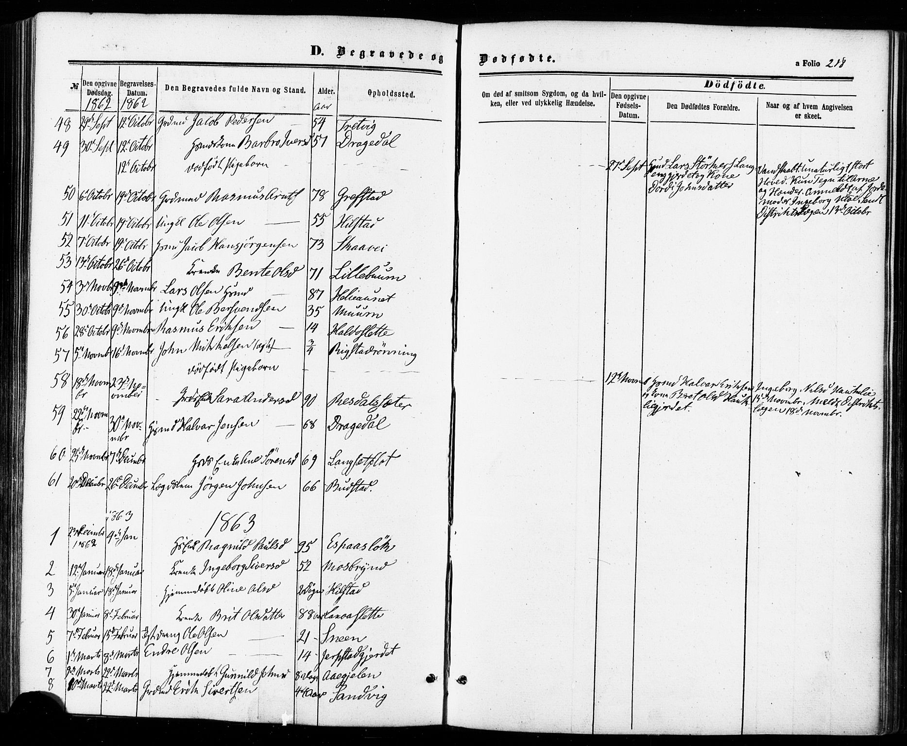 Ministerialprotokoller, klokkerbøker og fødselsregistre - Sør-Trøndelag, AV/SAT-A-1456/672/L0856: Parish register (official) no. 672A08, 1861-1881, p. 218