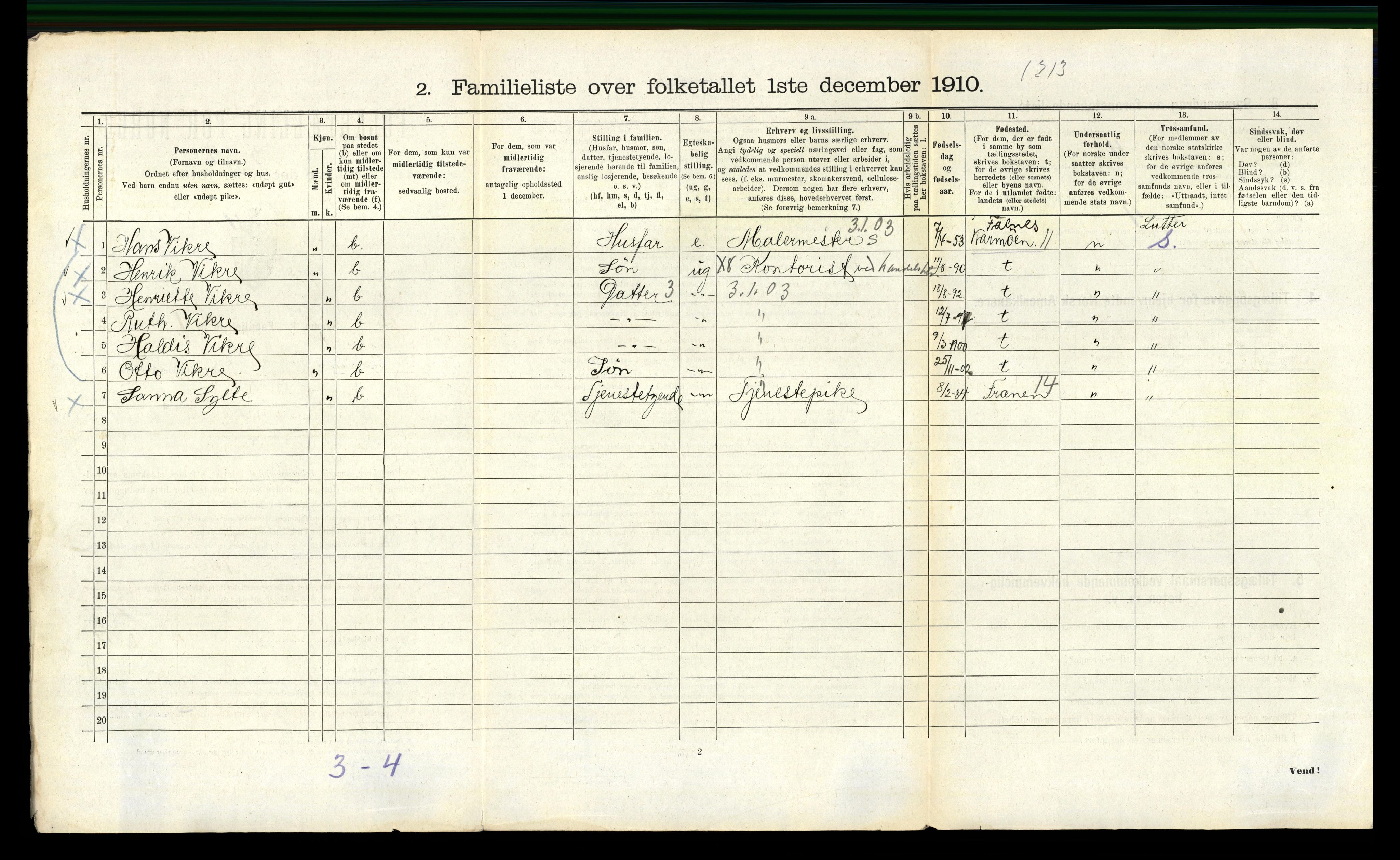 RA, 1910 census for Bergen, 1910, p. 4126