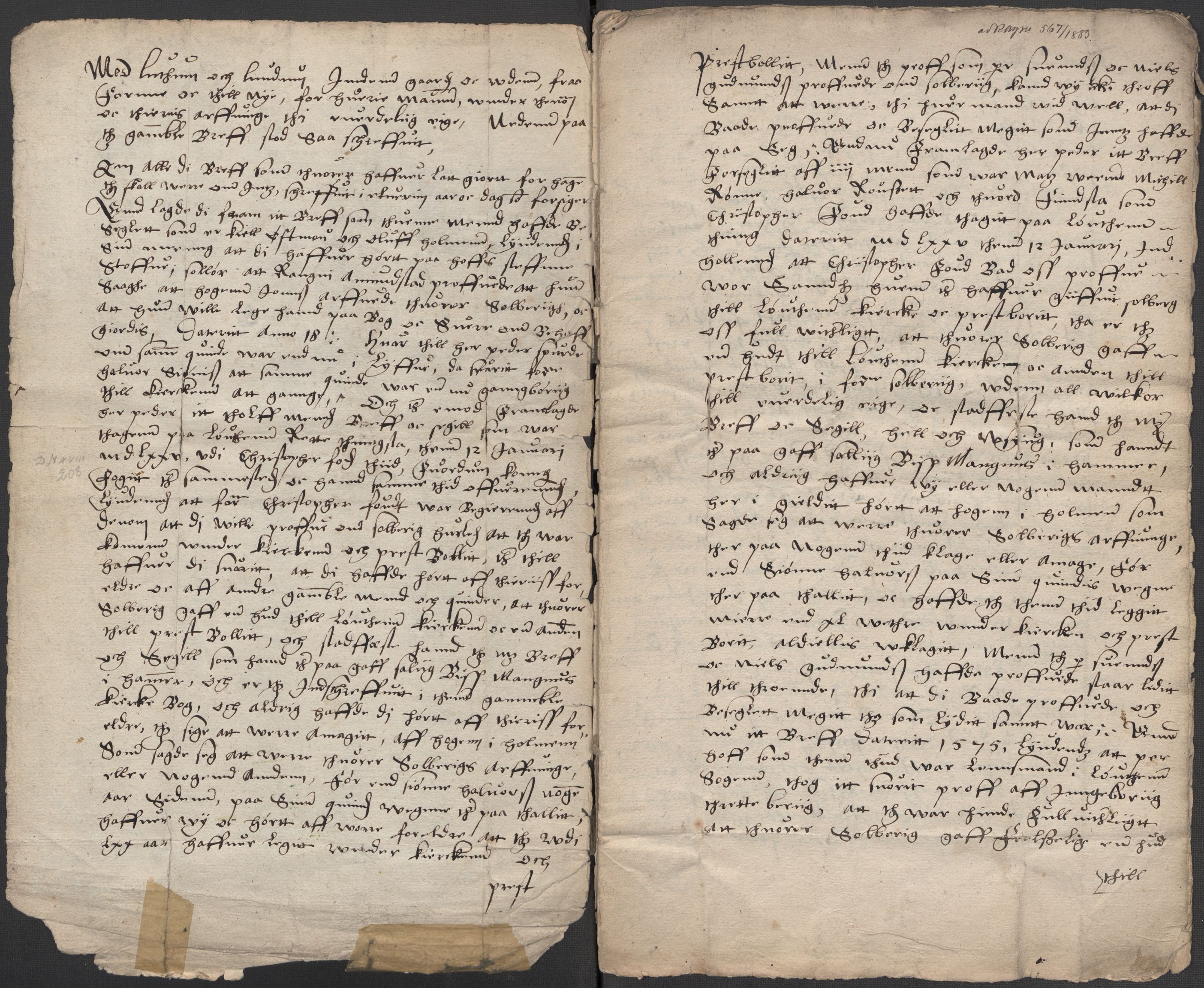 Riksarkivets diplomsamling, AV/RA-EA-5965/F15/L0011: Prestearkiv - Hedmark, 1575-1735, p. 41