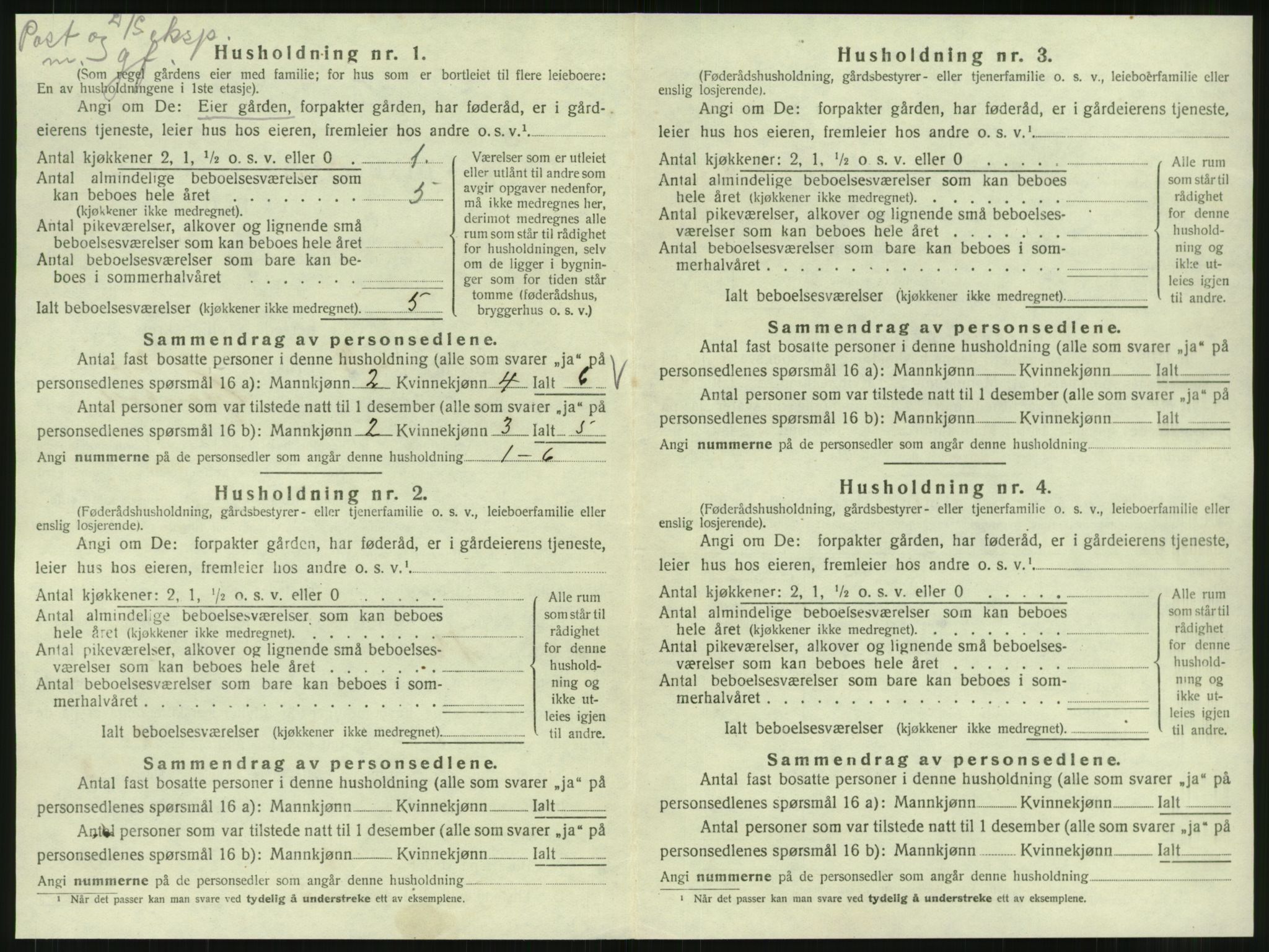SAT, 1920 census for Ytterøy, 1920, p. 20