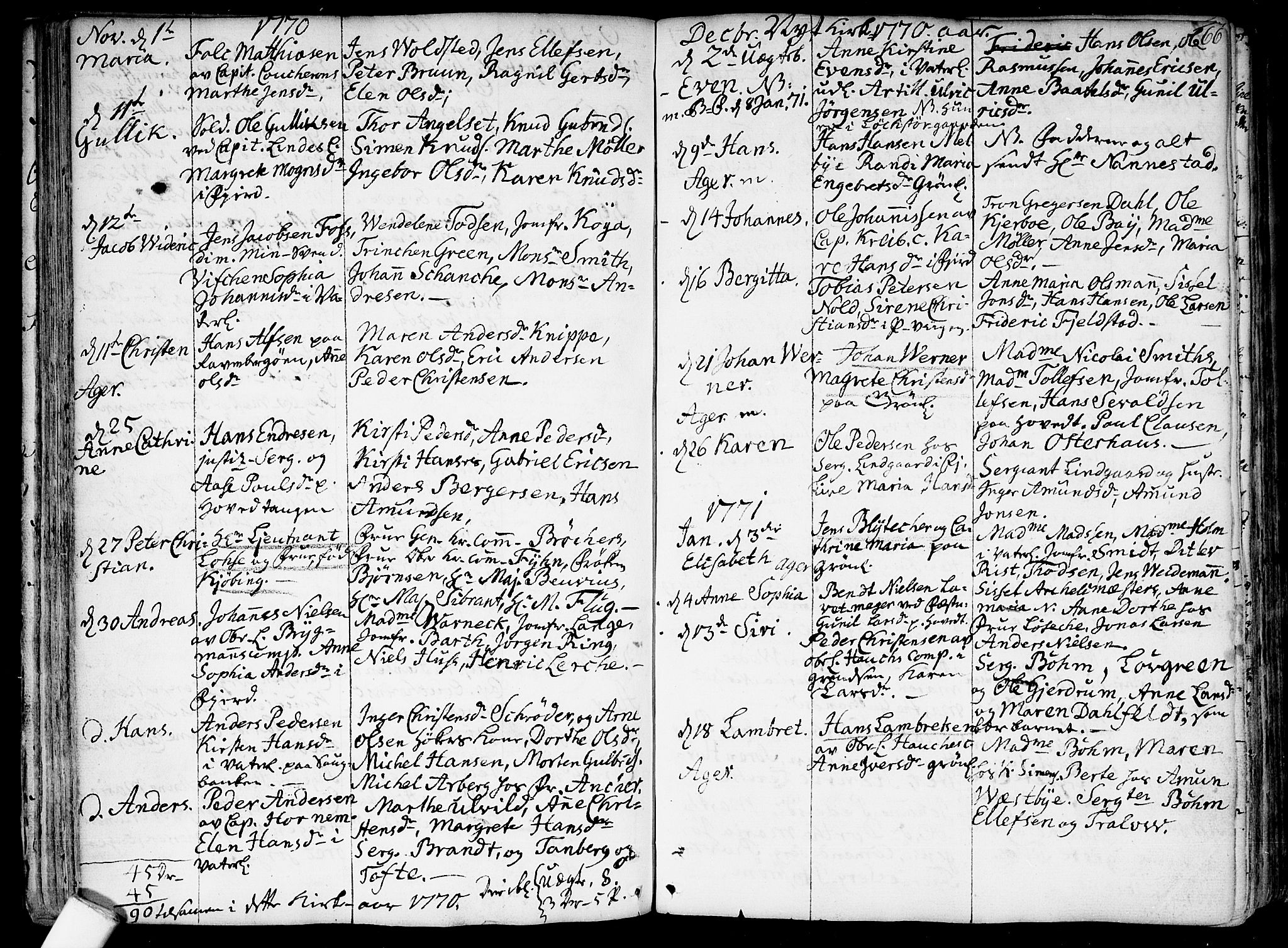 Garnisonsmenigheten Kirkebøker, SAO/A-10846/F/Fa/L0002: Parish register (official) no. 2, 1757-1776, p. 66