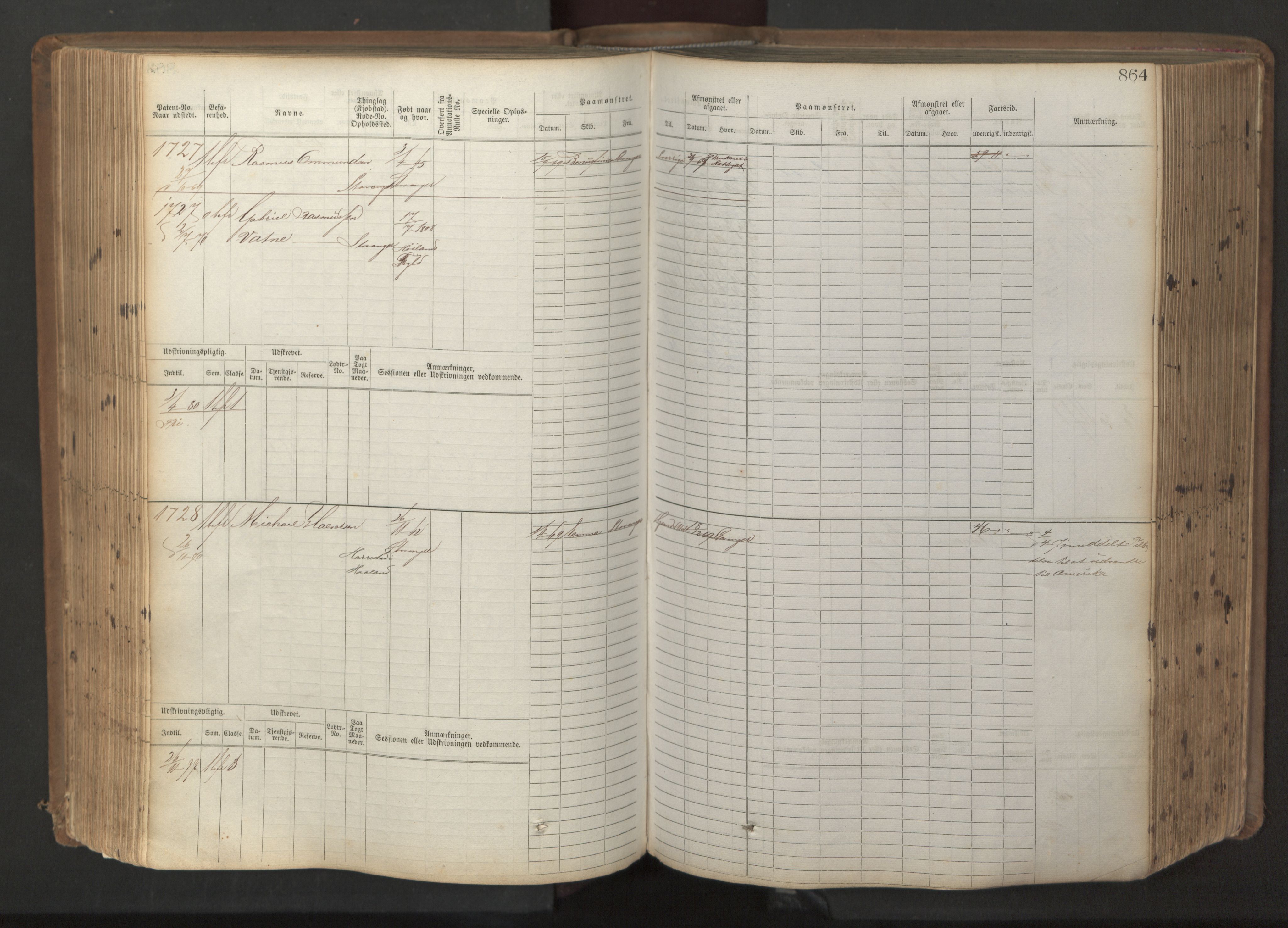 Stavanger sjømannskontor, AV/SAST-A-102006/F/Fb/Fbb/L0017: Sjøfartshovedrulle patnentnr. 1203-2402 (dublett), 1869, p. 267