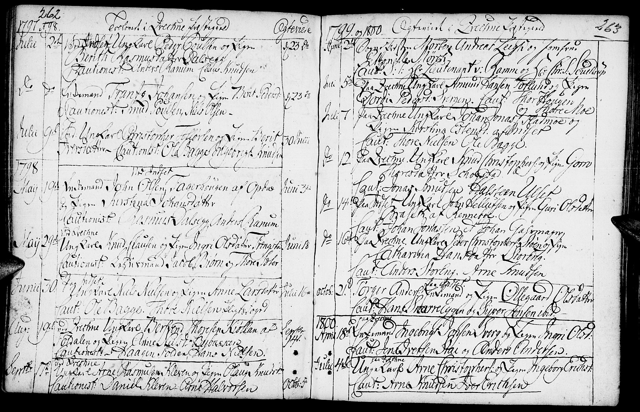 Kvikne prestekontor, AV/SAH-PREST-064/H/Ha/Haa/L0003: Parish register (official) no. 3, 1785-1814, p. 262-263