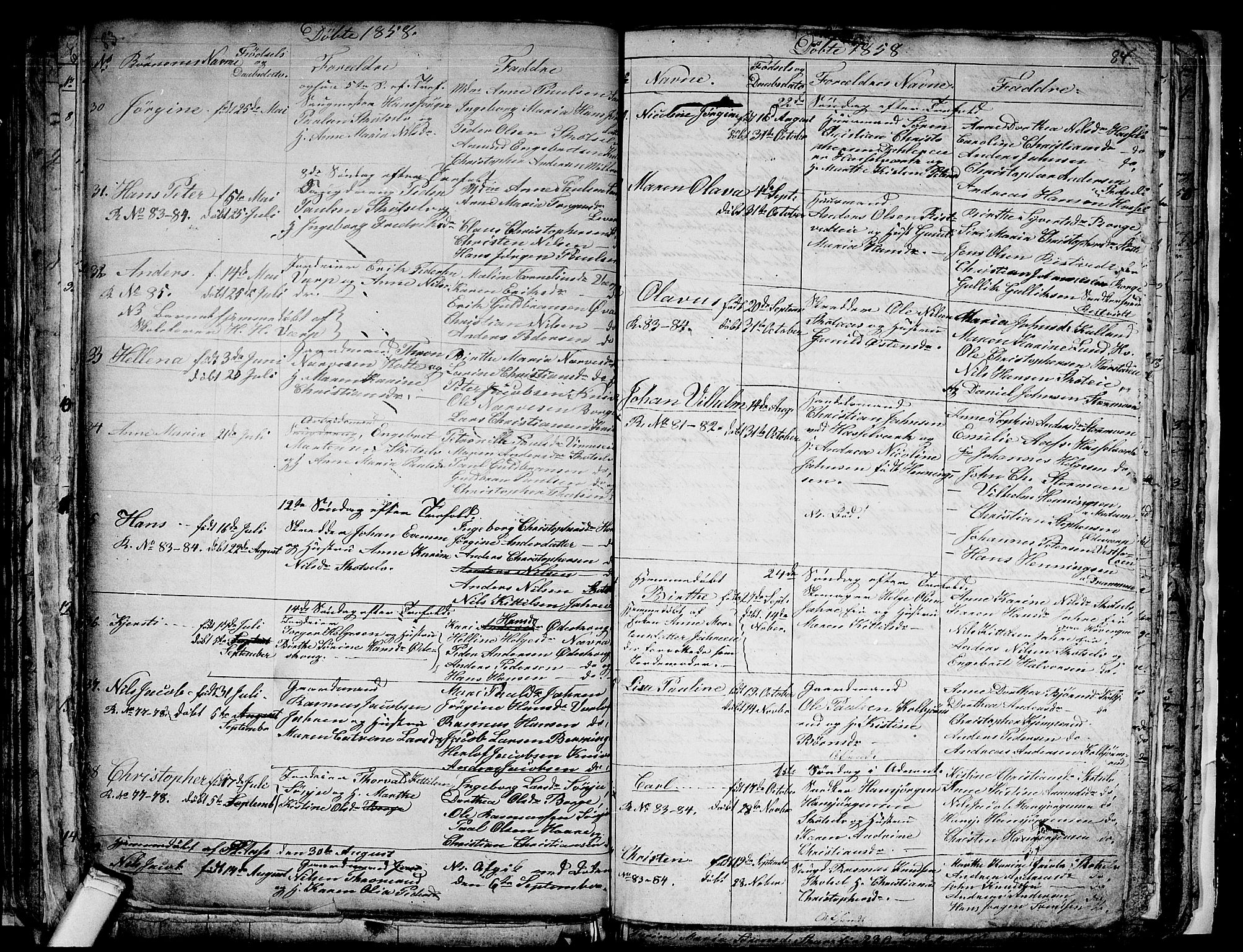 Eiker kirkebøker, SAKO/A-4/G/Gb/L0001: Parish register (copy) no. II 1, 1844-1864, p. 83-84
