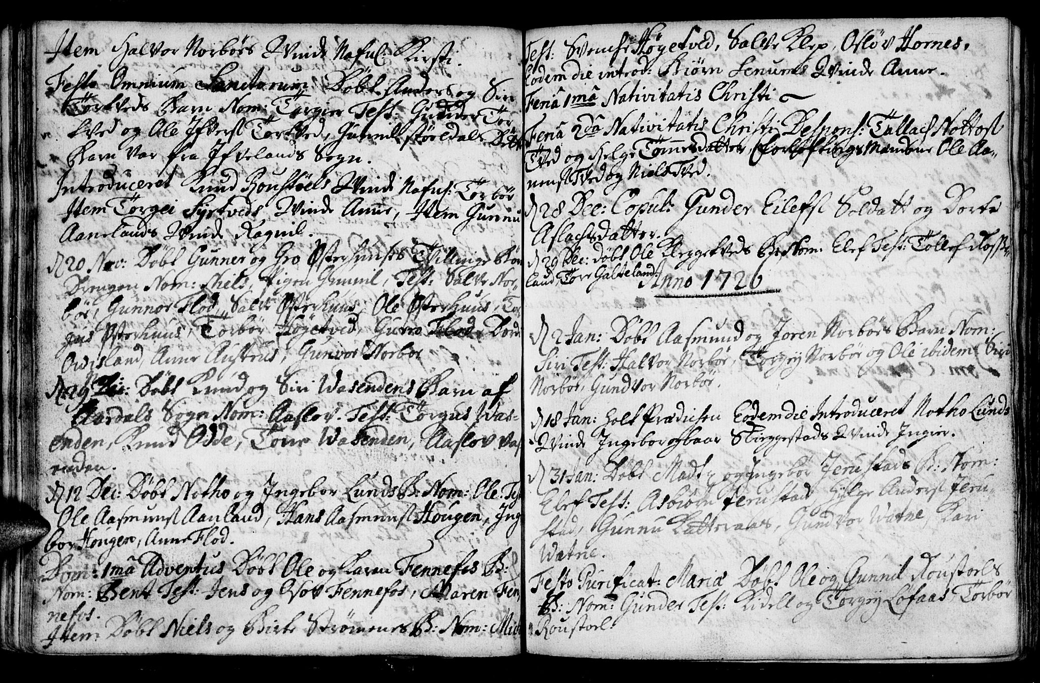 Evje sokneprestkontor, AV/SAK-1111-0008/F/Fa/Faa/L0001: Parish register (official) no. A 1, 1705-1760, p. 46