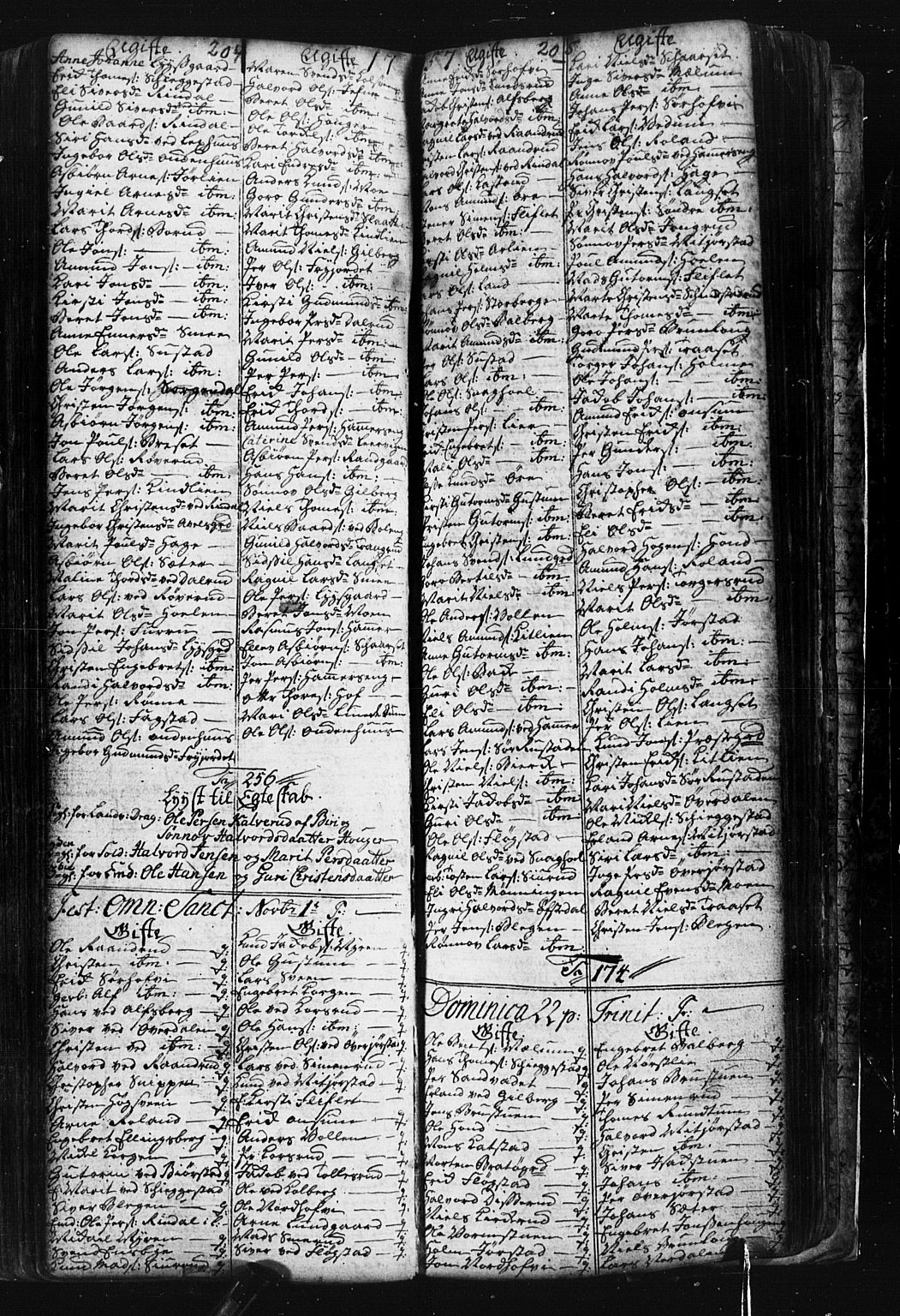 Fåberg prestekontor, AV/SAH-PREST-086/H/Ha/Hab/L0001: Parish register (copy) no. 1, 1727-1767, p. 204-205