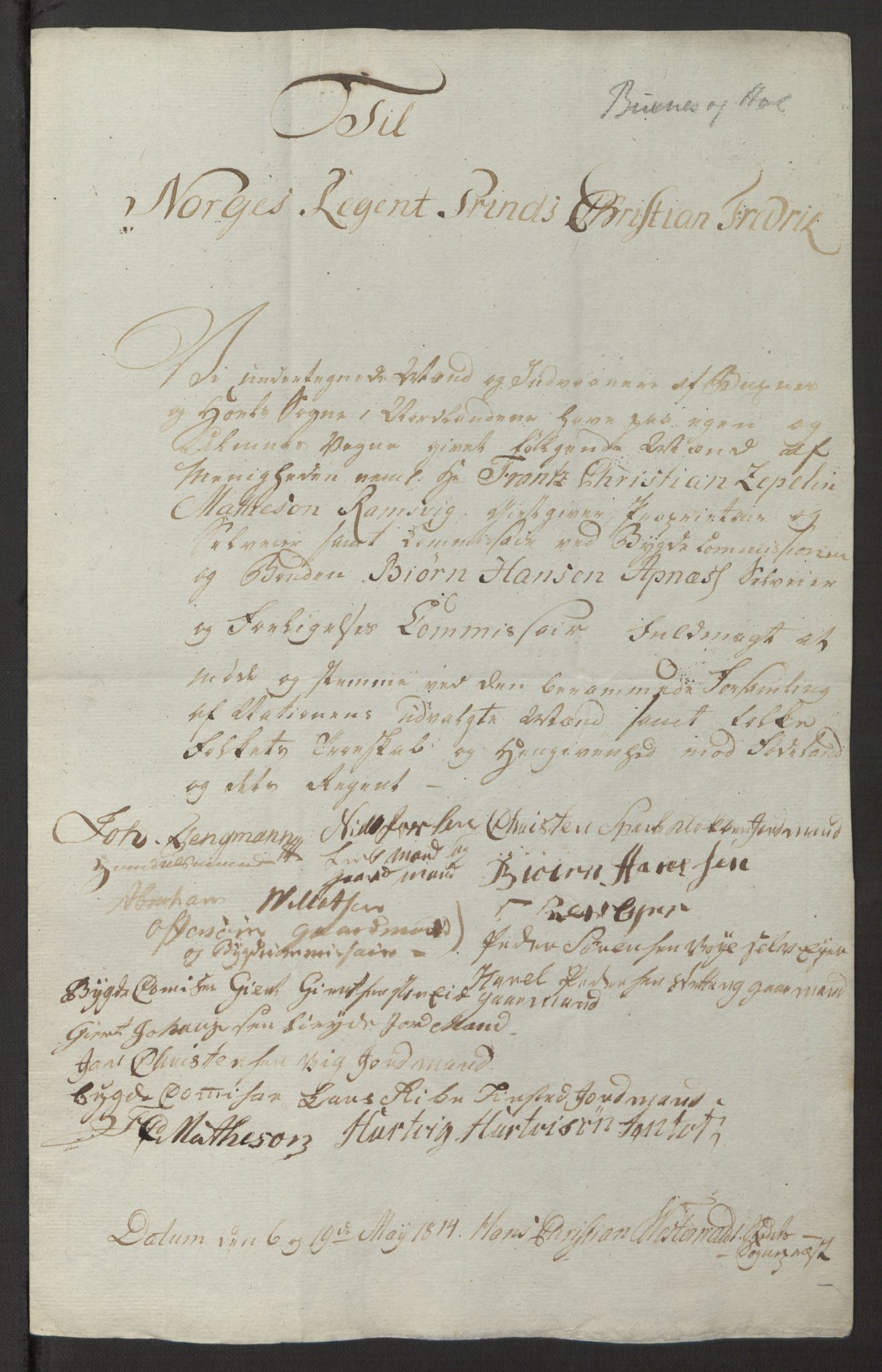 Fylkesmannen i Nordland, AV/SAT-A-0499/1.1/Ø/Øz/L0002/0003: Diverse / Adresser til Christian Frederik, 1814, p. 22