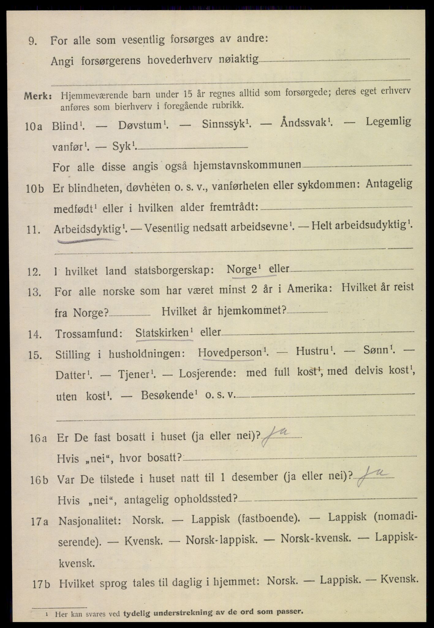 SAT, 1920 census for Grong, 1920, p. 3450