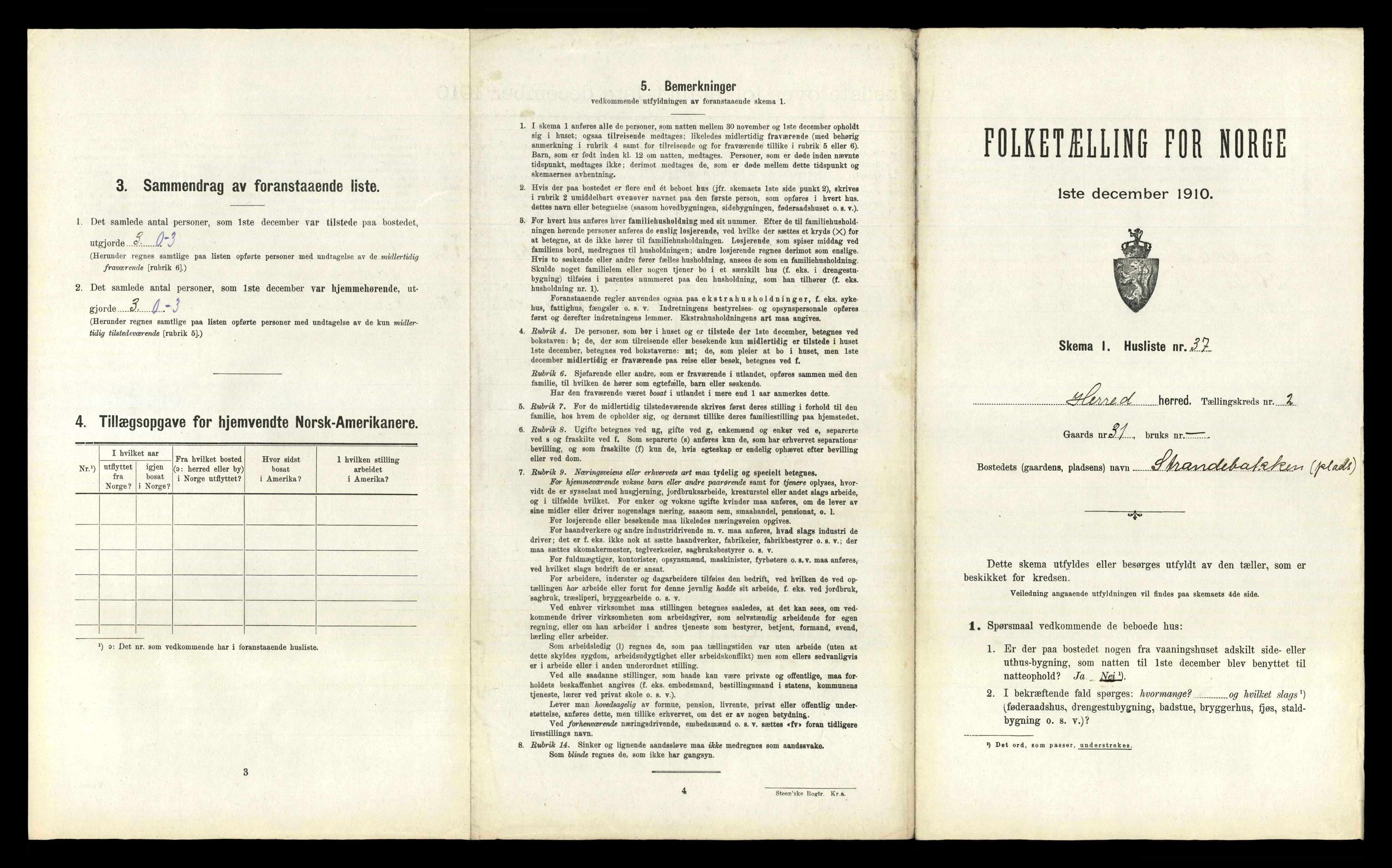 RA, 1910 census for Herad, 1910, p. 218