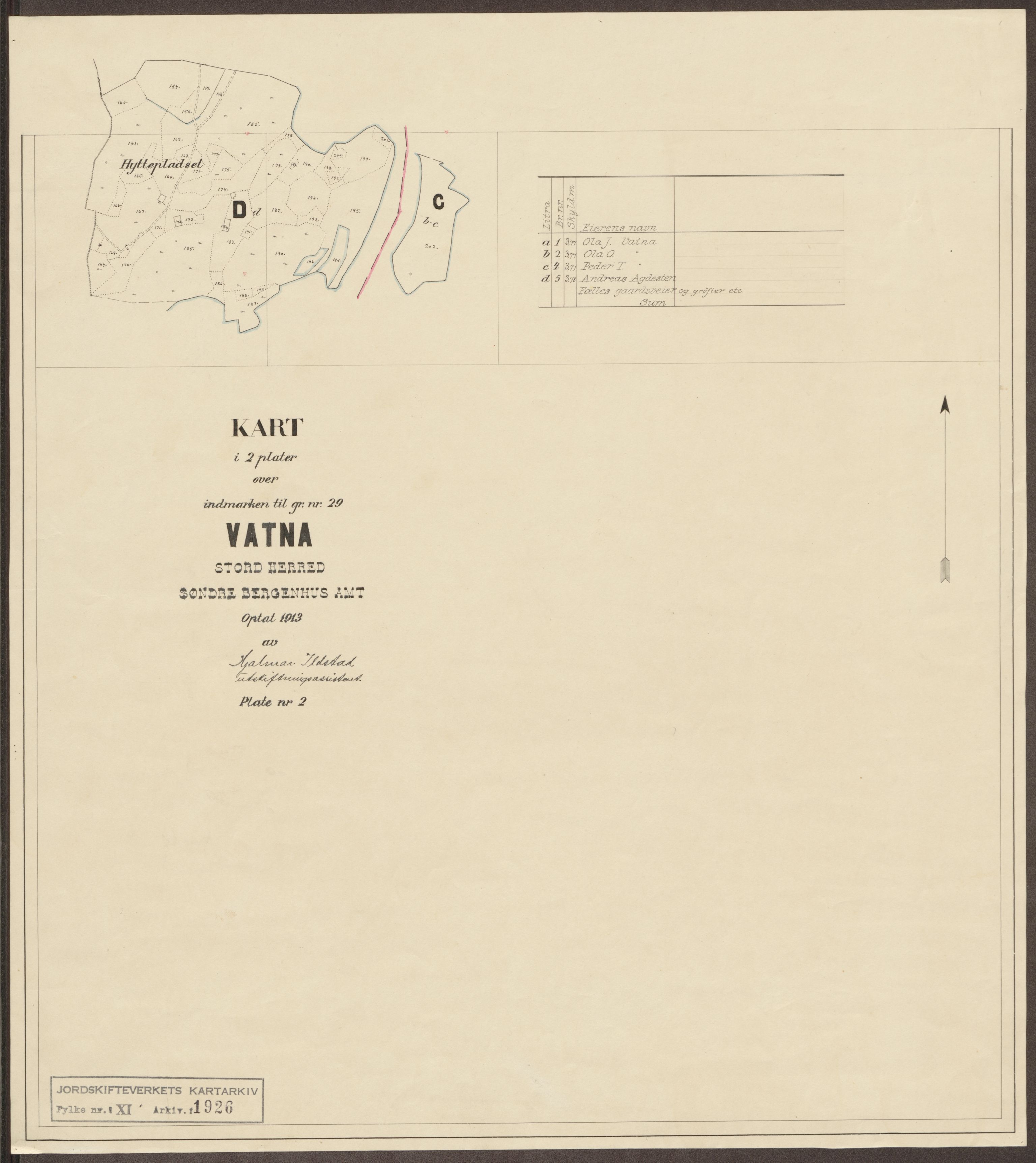 Jordskifteverkets kartarkiv, AV/RA-S-3929/T, 1859-1988, p. 2102