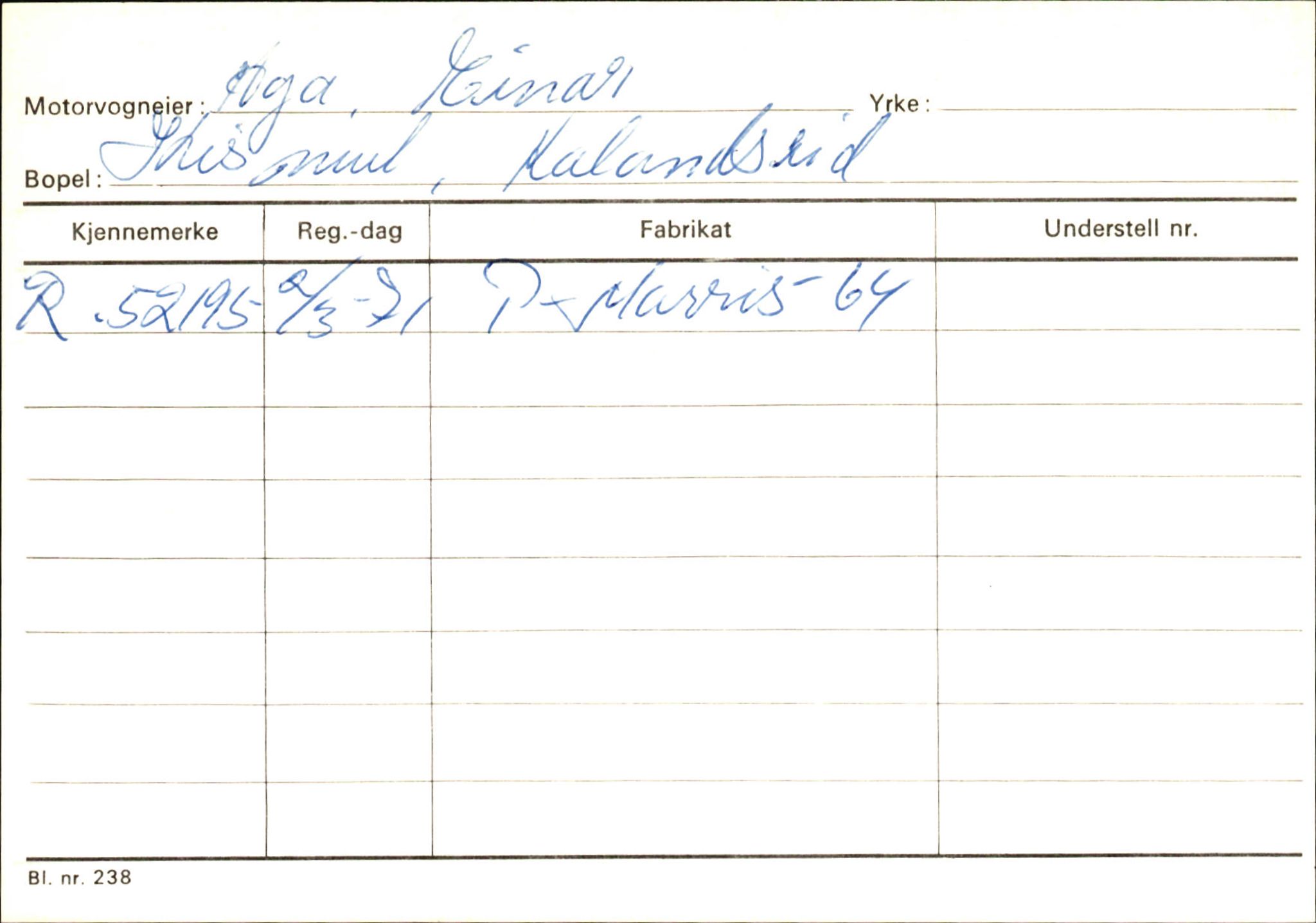 Statens vegvesen, Hordaland vegkontor, AV/SAB-A-5201/2/Ha/L0001: R-eierkort A, 1920-1971, p. 97