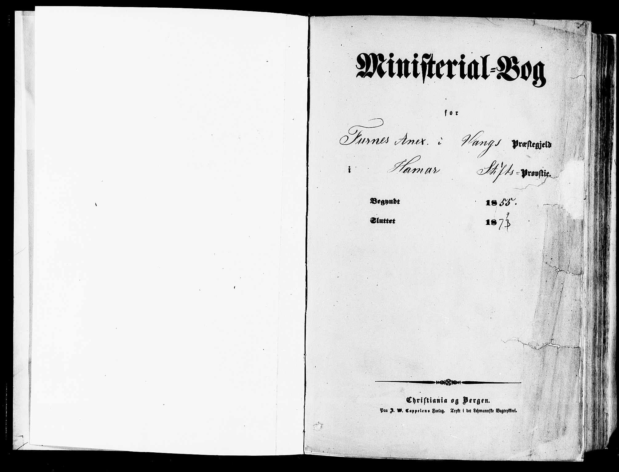 Vang prestekontor, Hedmark, SAH/PREST-008/H/Ha/Haa/L0013: Parish register (official) no. 13, 1855-1879, p. 1