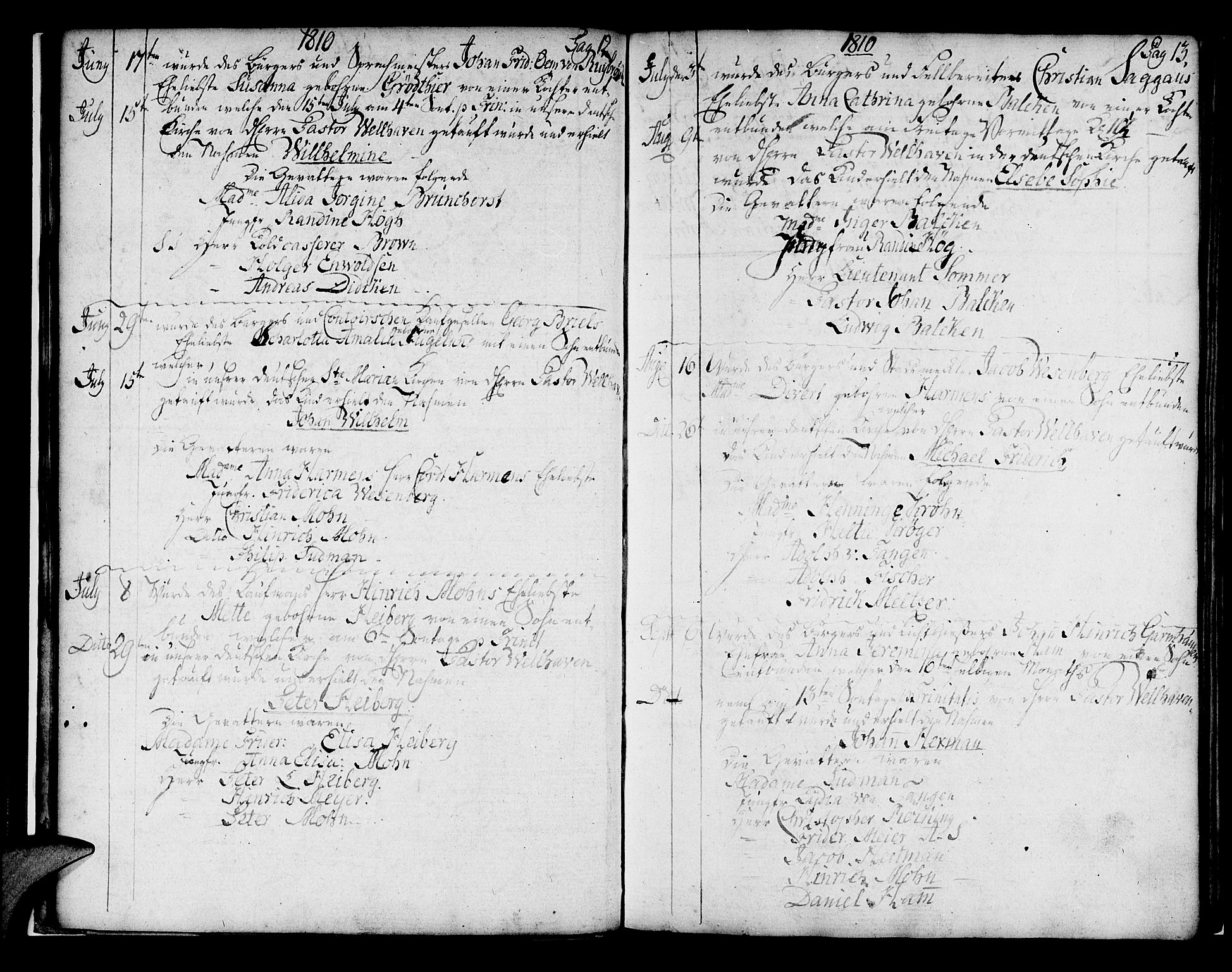 Mariakirken Sokneprestembete, SAB/A-76901/H/Haa/L0004: Parish register (official) no. A 4, 1807-1815, p. 12-13