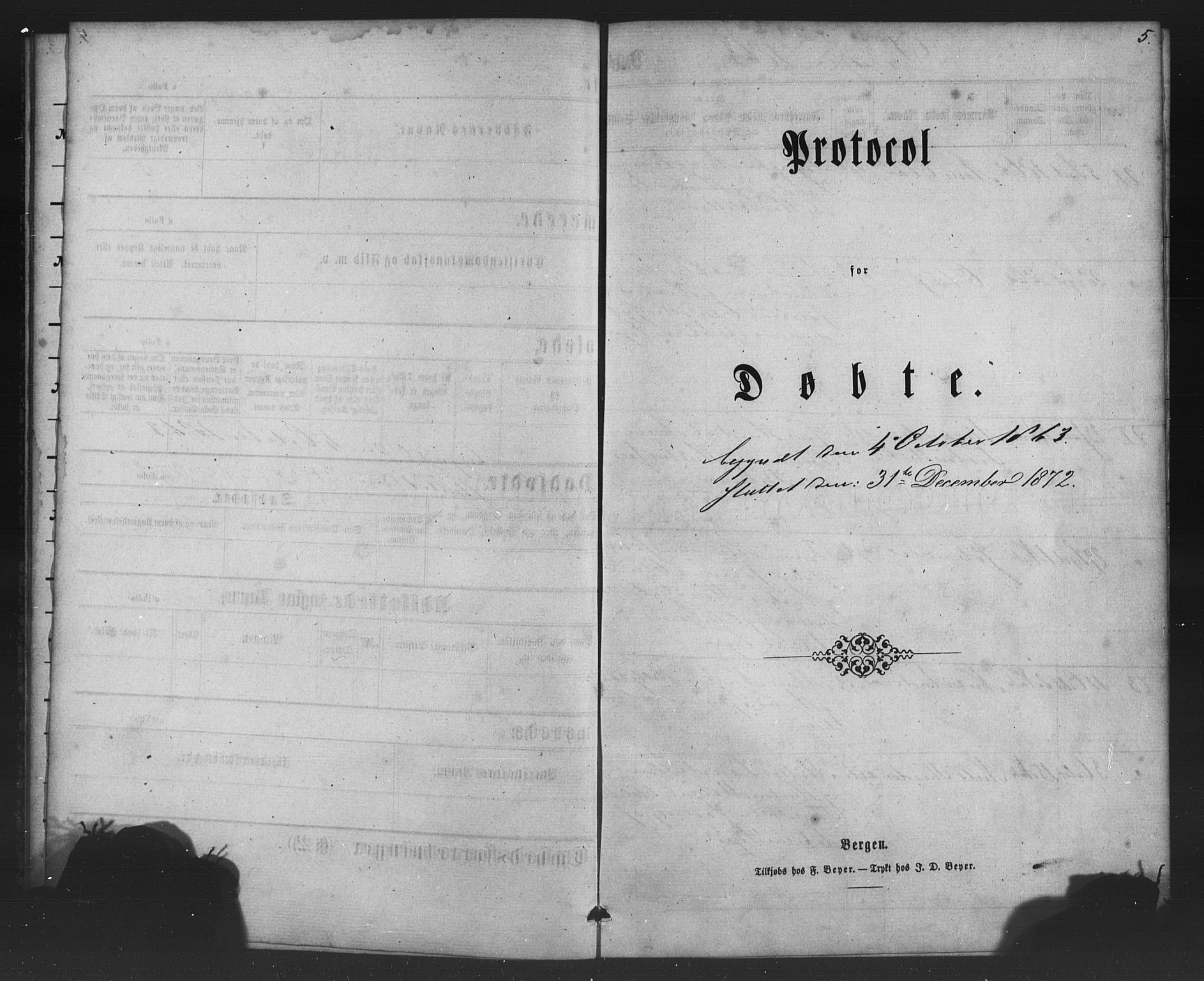 St. Jørgens hospital og Årstad sokneprestembete, SAB/A-99934: Parish register (copy) no. A 3, 1863-1872, p. 5