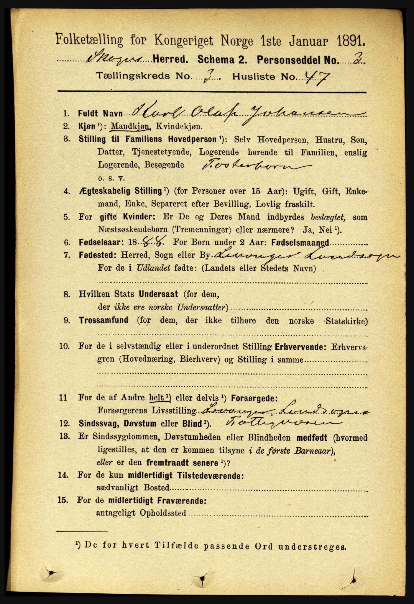 RA, 1891 census for 1719 Skogn, 1891, p. 1900