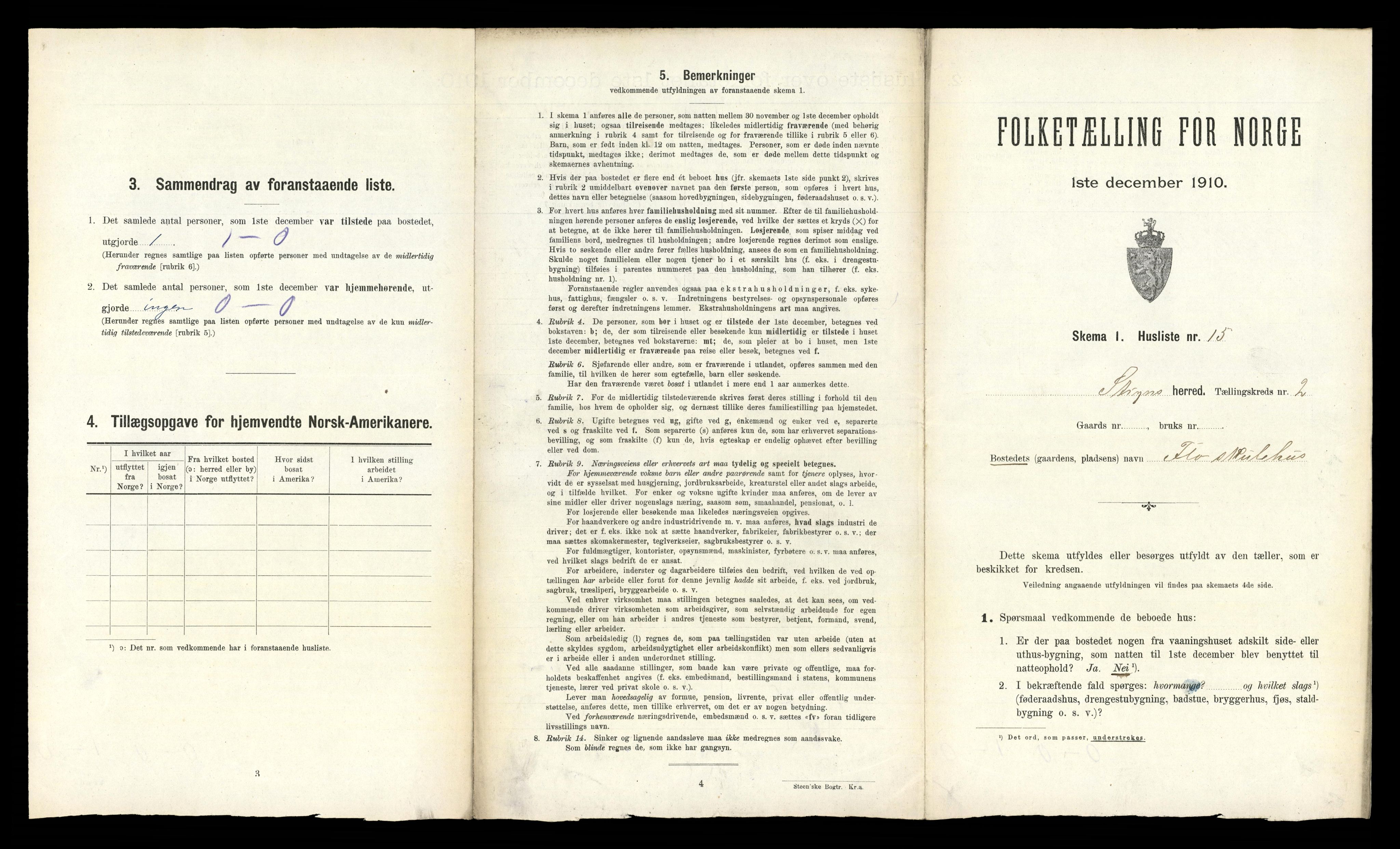 RA, 1910 census for Stryn, 1910, p. 105