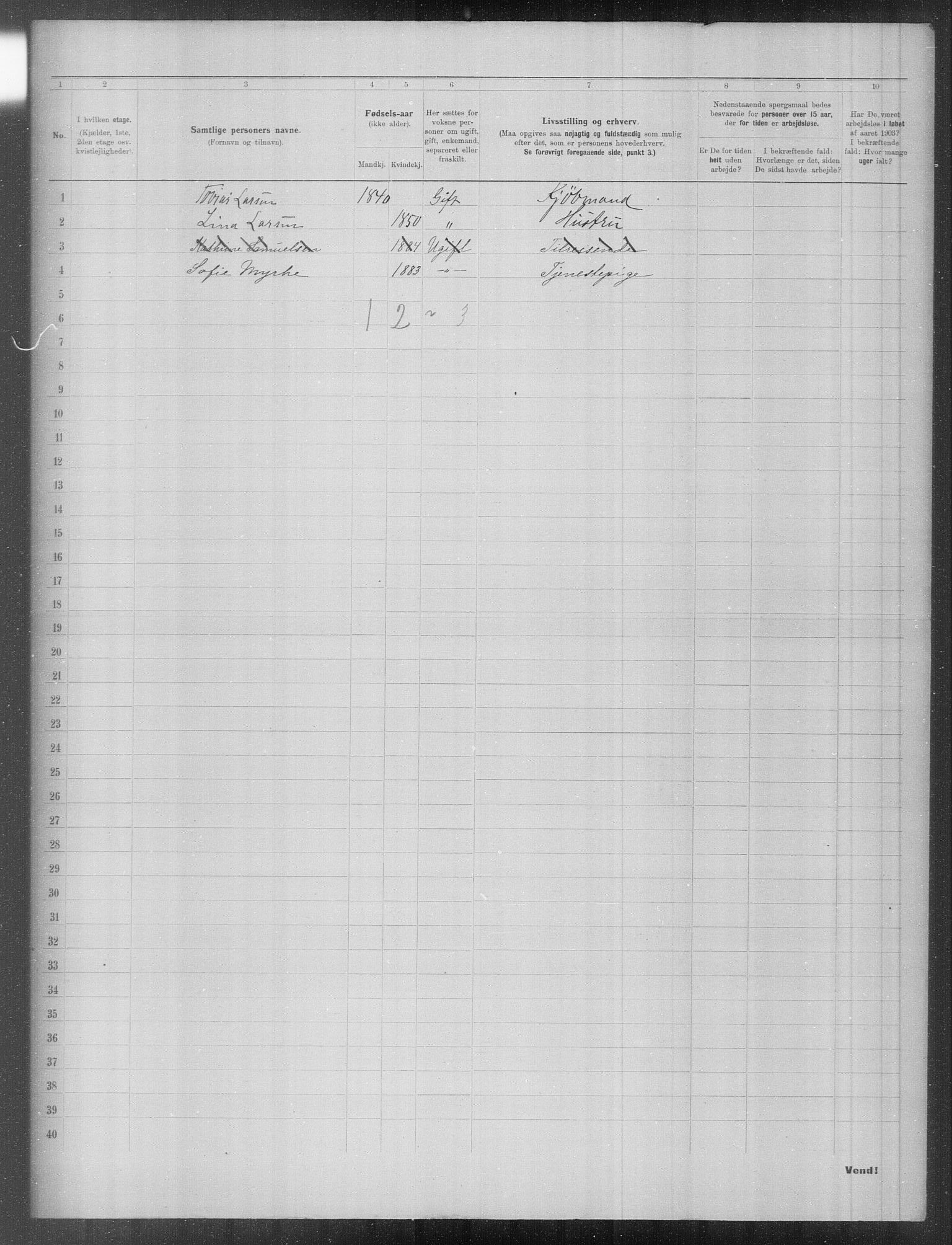 OBA, Municipal Census 1903 for Kristiania, 1903, p. 14699