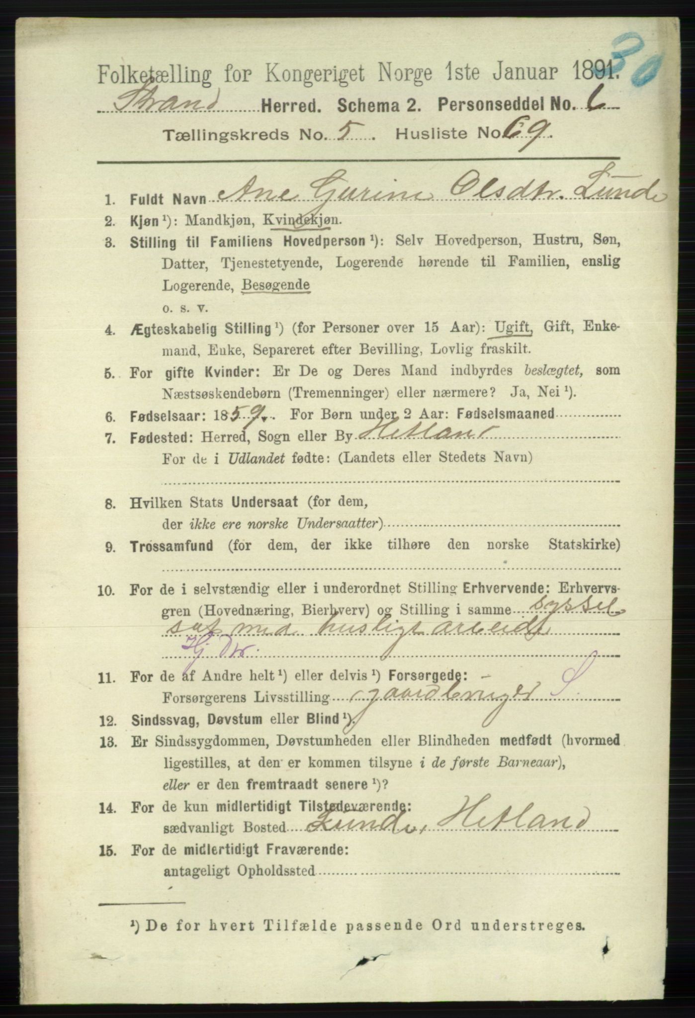 RA, 1891 census for 1130 Strand, 1891, p. 1627