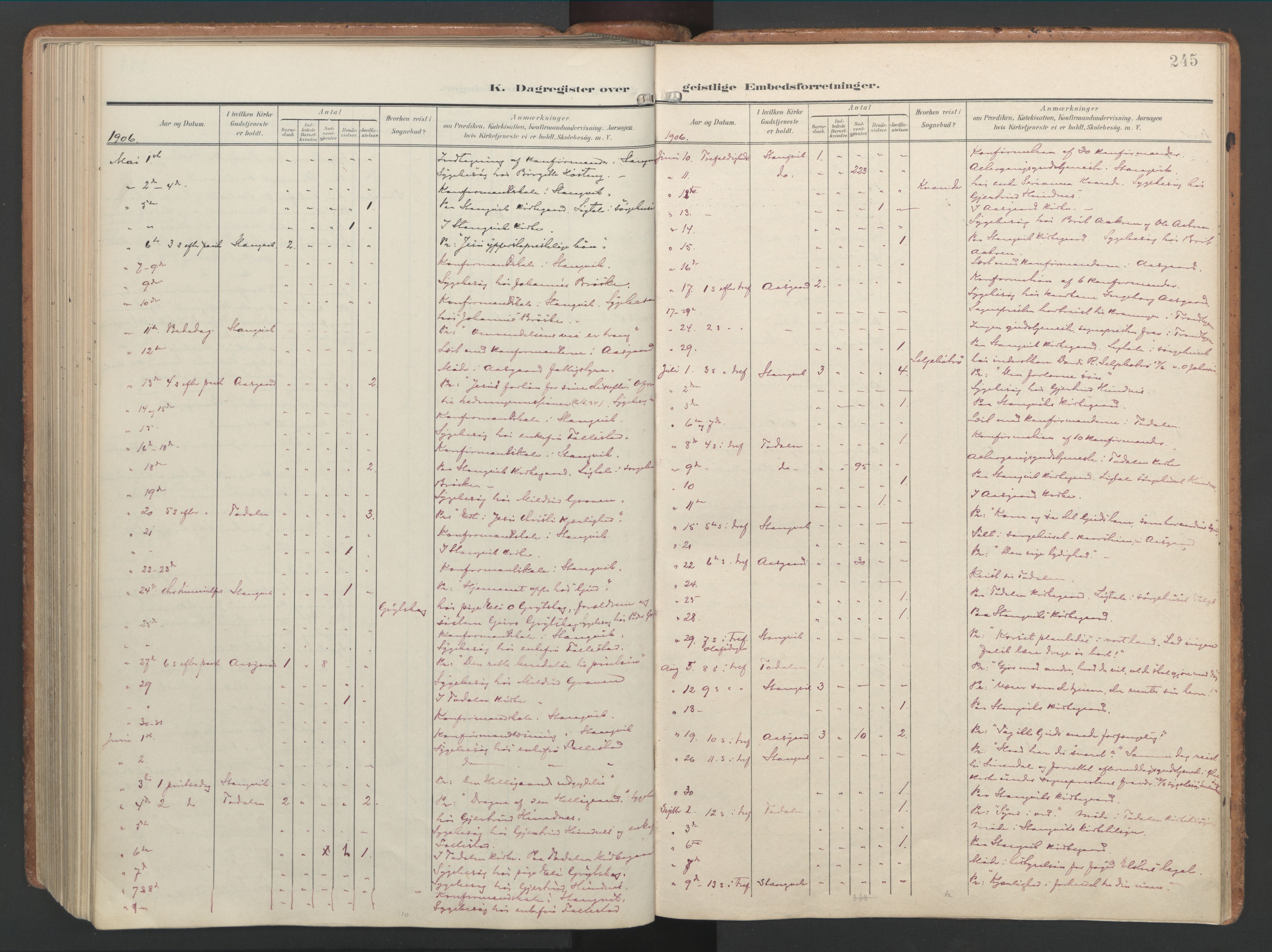 Ministerialprotokoller, klokkerbøker og fødselsregistre - Møre og Romsdal, AV/SAT-A-1454/592/L1030: Parish register (official) no. 592A08, 1901-1925, p. 245