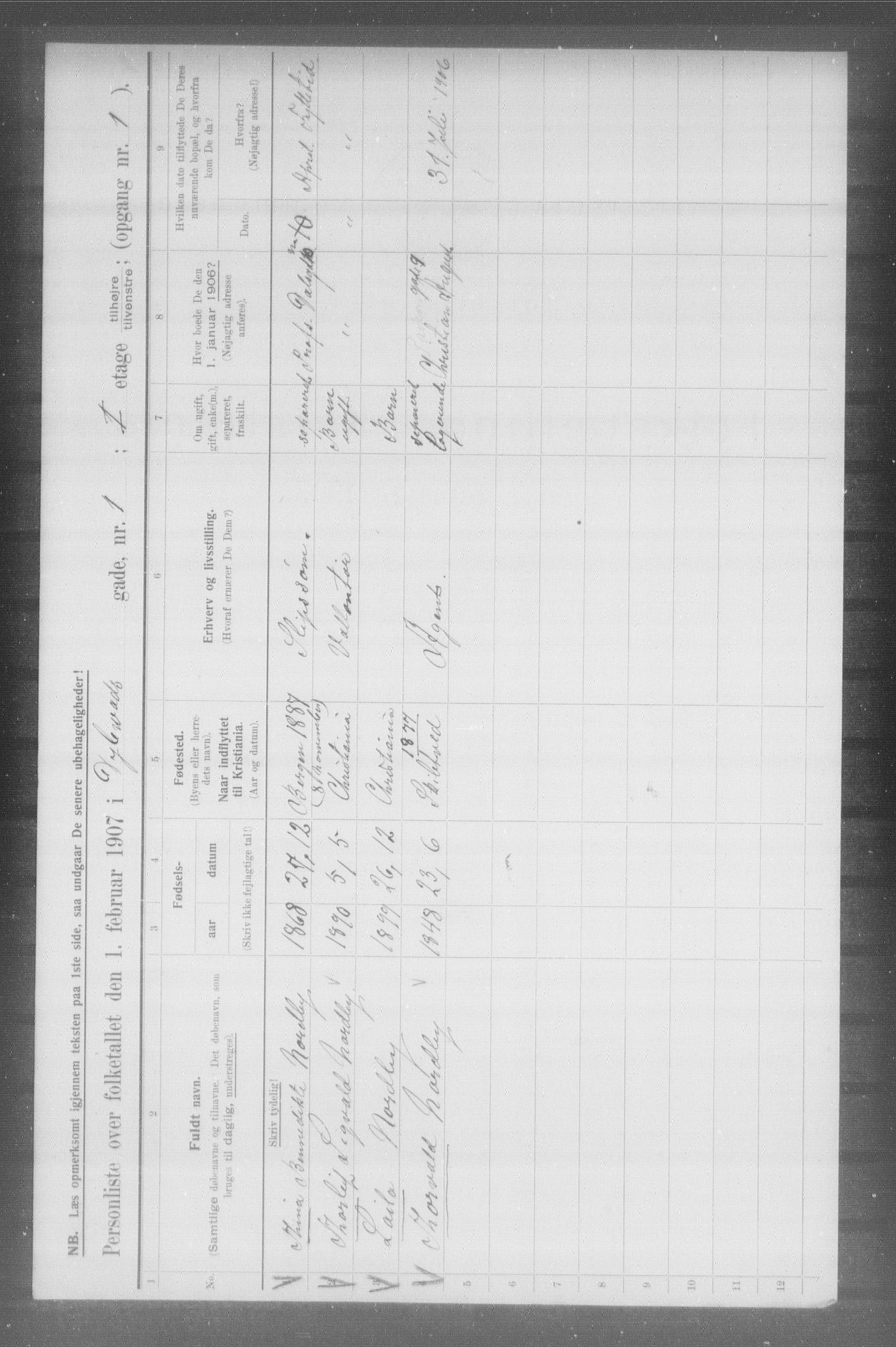 OBA, Municipal Census 1907 for Kristiania, 1907, p. 8893