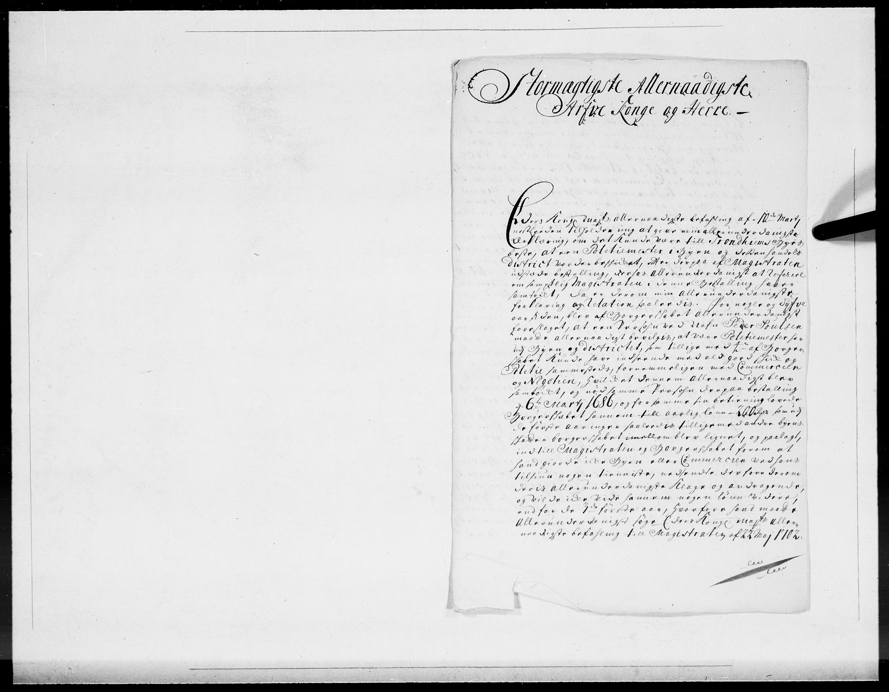 Danske Kanselli 1572-1799, AV/RA-EA-3023/F/Fc/Fcc/Fcca/L0065: Norske innlegg 1572-1799, 1708, p. 432