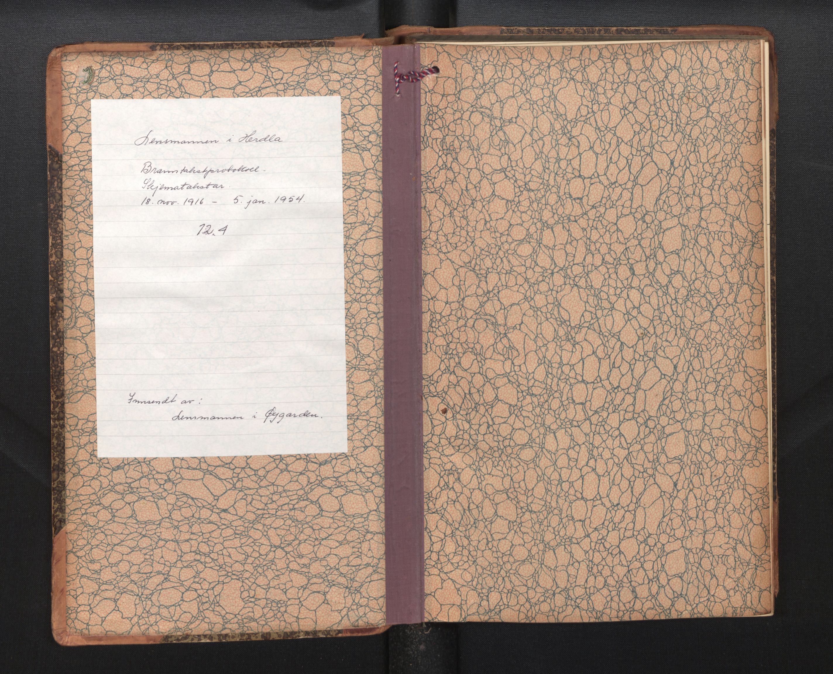 Lensmannen i Herdla, AV/SAB-A-32901/0012/L0004:  Branntakstprotokoll skjematakst, 1916-1954
