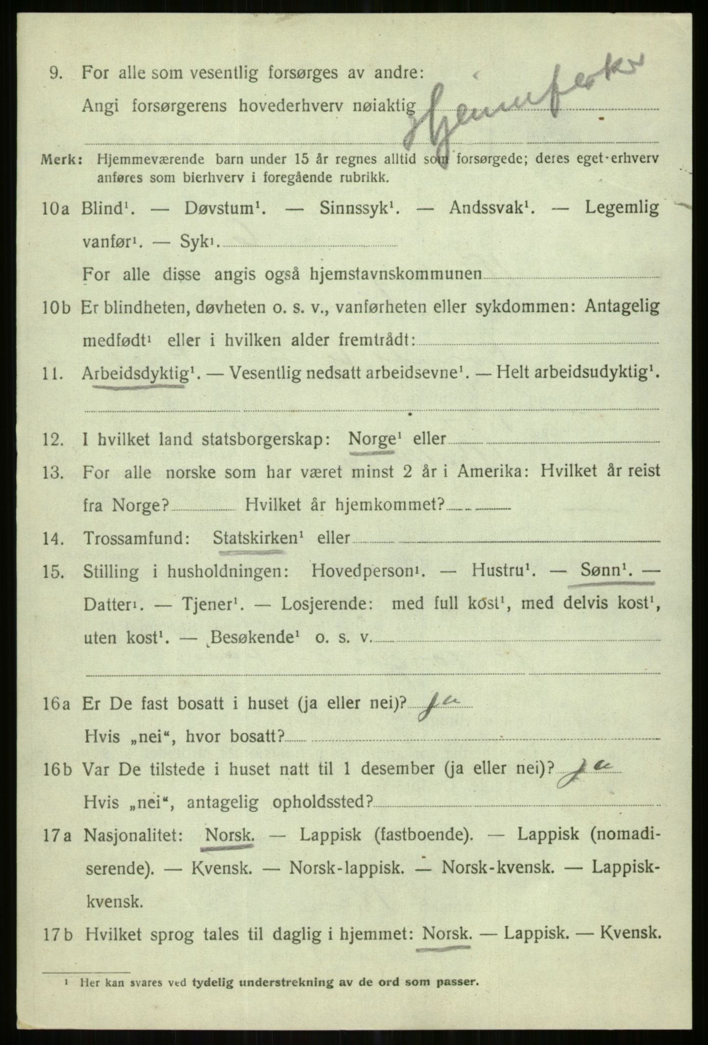 SATØ, 1920 census for Karlsøy, 1920, p. 2032