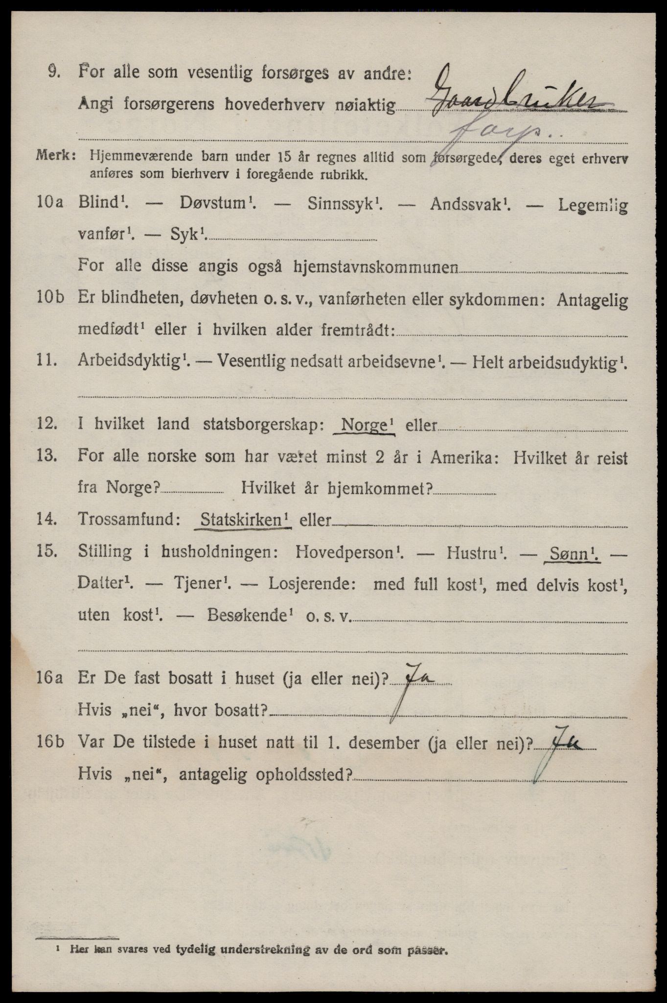 SAKO, 1920 census for Seljord, 1920, p. 1543