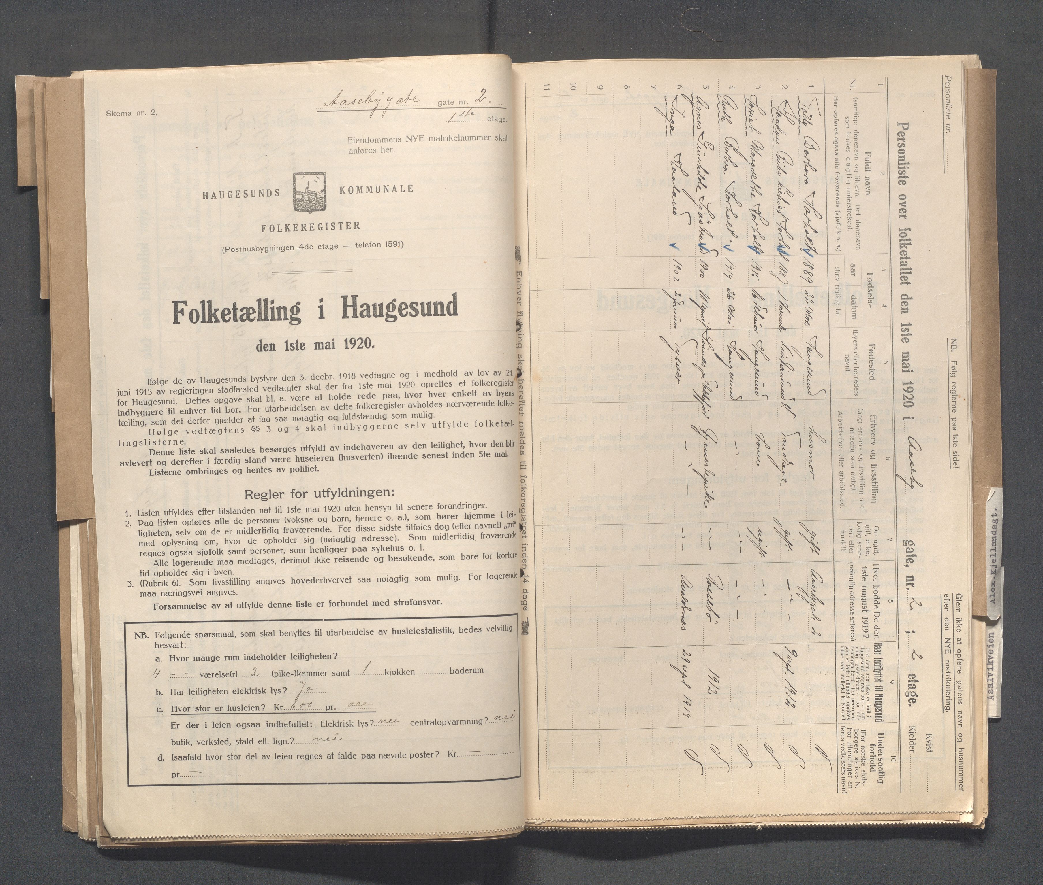 IKAR, Local census 1.5.1920 for Haugesund, 1920, p. 25