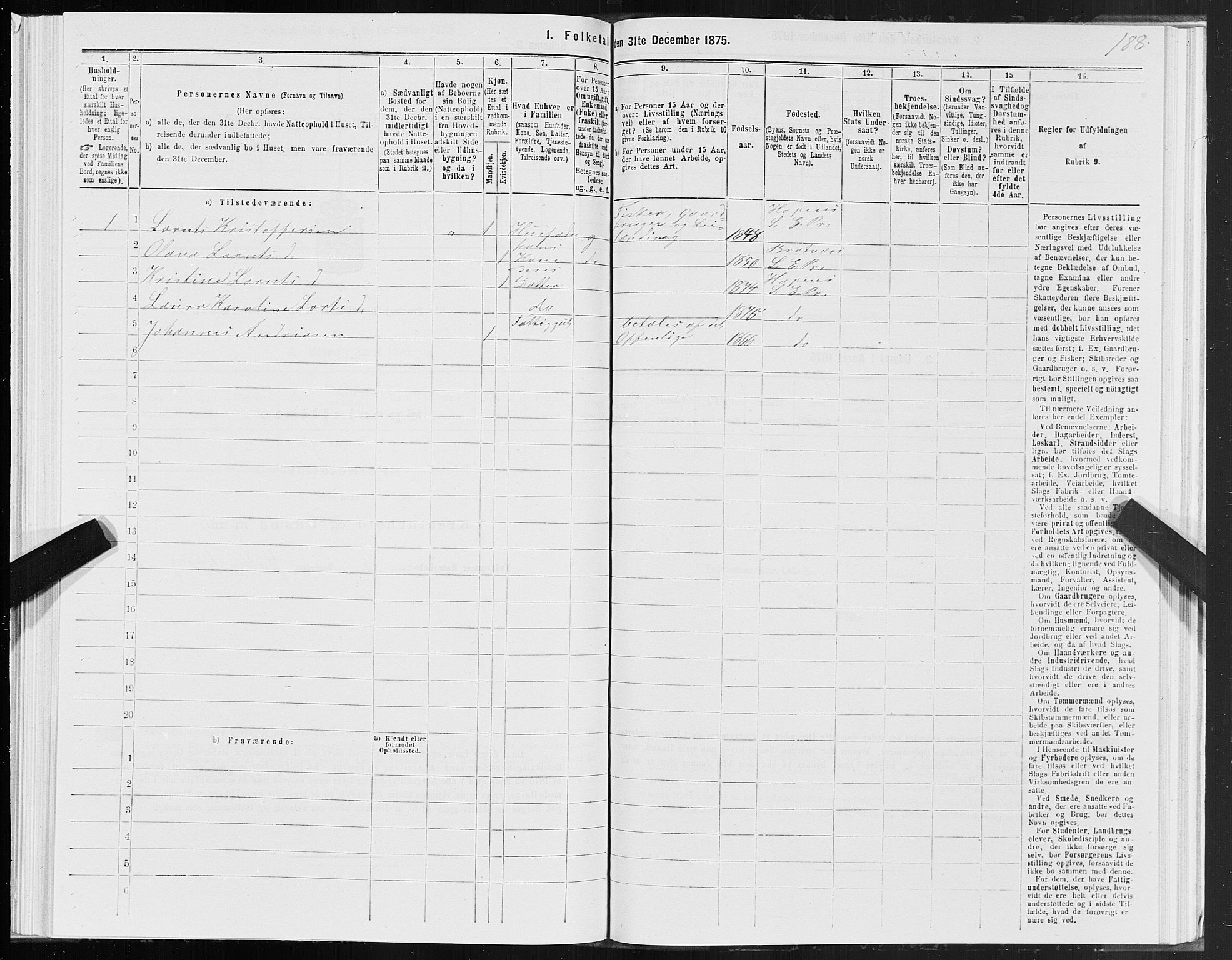 SAT, 1875 census for 1573P Edøy, 1875, p. 1188