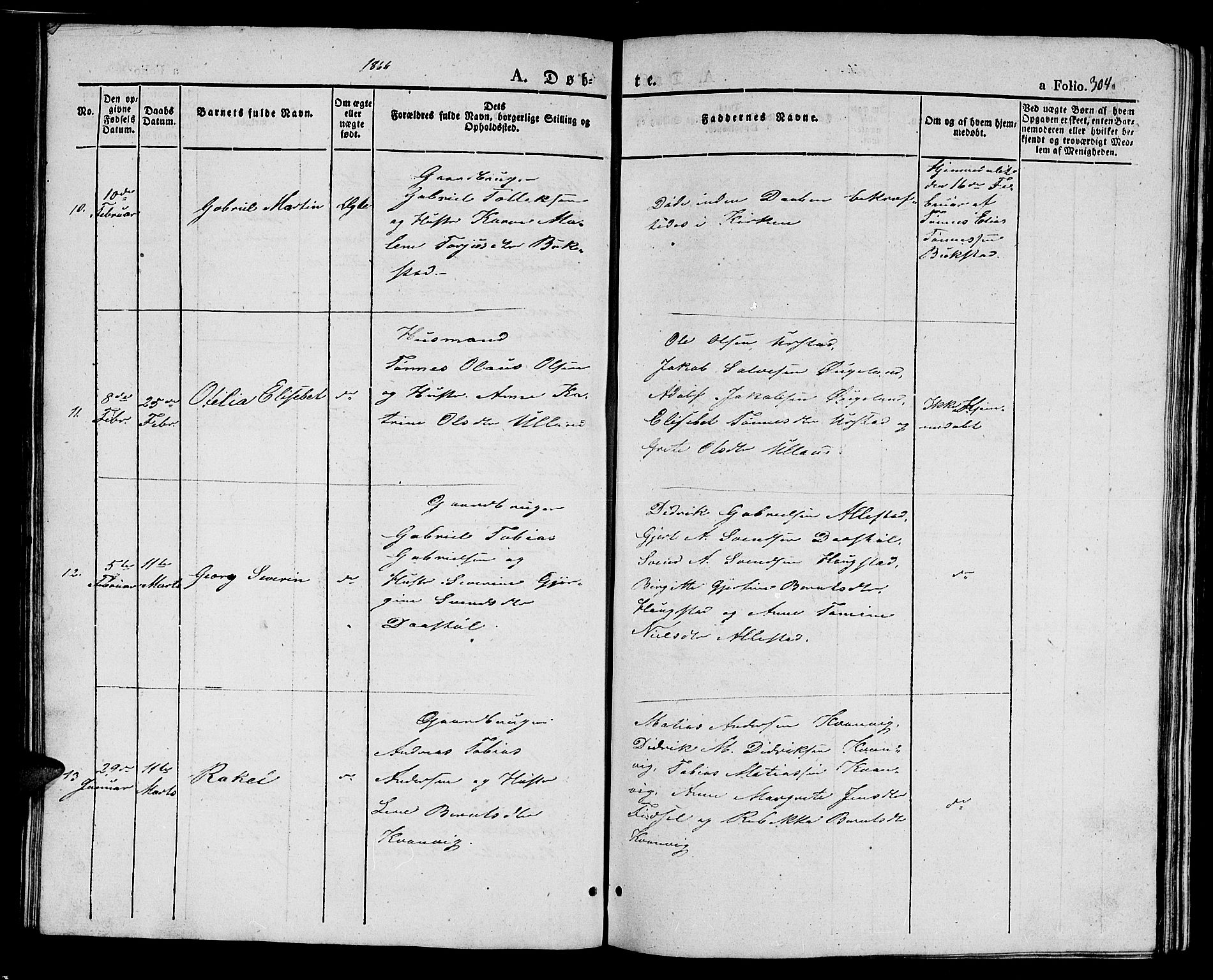Flekkefjord sokneprestkontor, AV/SAK-1111-0012/F/Fb/Fbb/L0002: Parish register (copy) no. B 2a, 1831-1866, p. 304