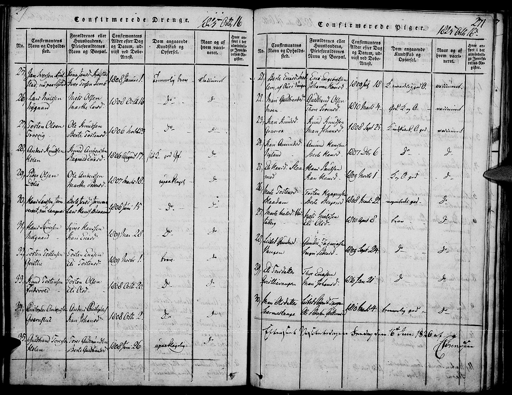 Strøm-Odalen prestekontor, AV/SAH-PREST-028/H/Ha/Haa/L0006: Parish register (official) no. 6, 1814-1850, p. 271