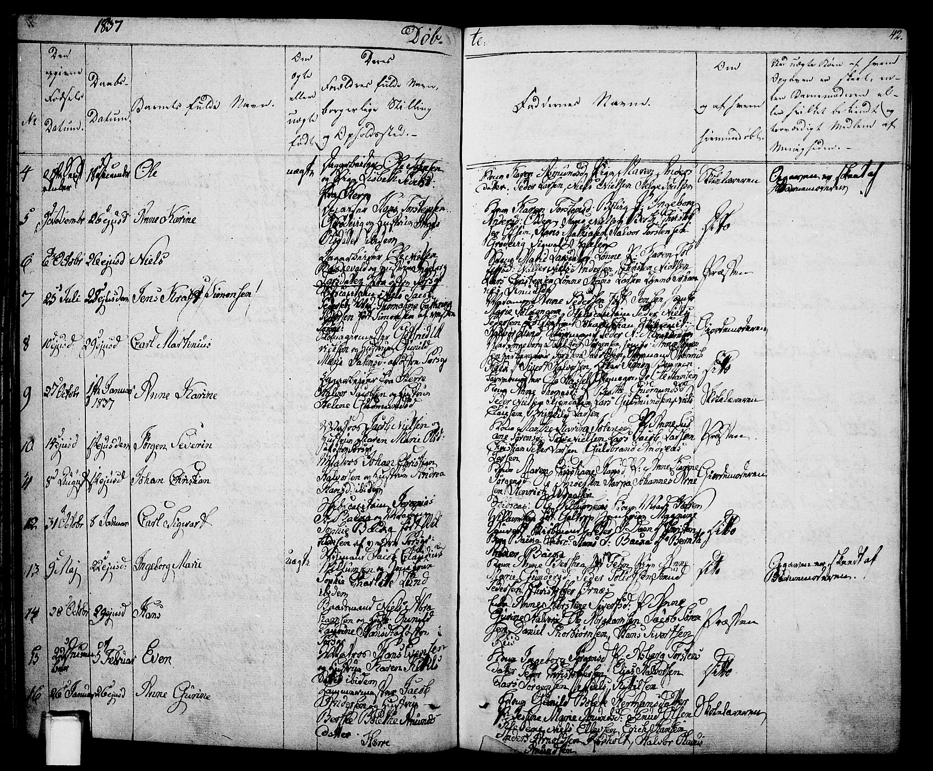 Porsgrunn kirkebøker , SAKO/A-104/F/Fa/L0005: Parish register (official) no. 5, 1828-1840, p. 42
