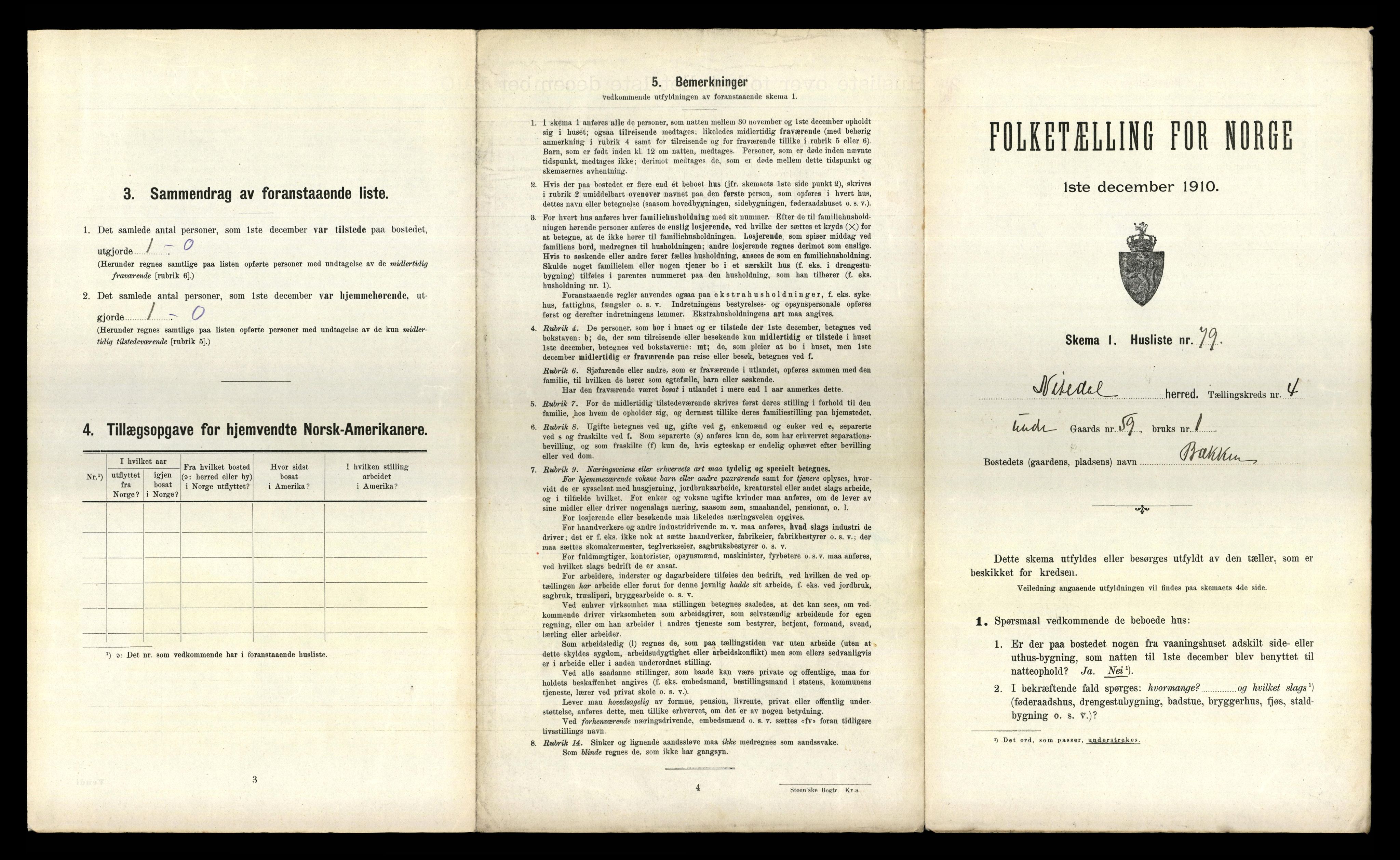 RA, 1910 census for Nittedal, 1910, p. 775