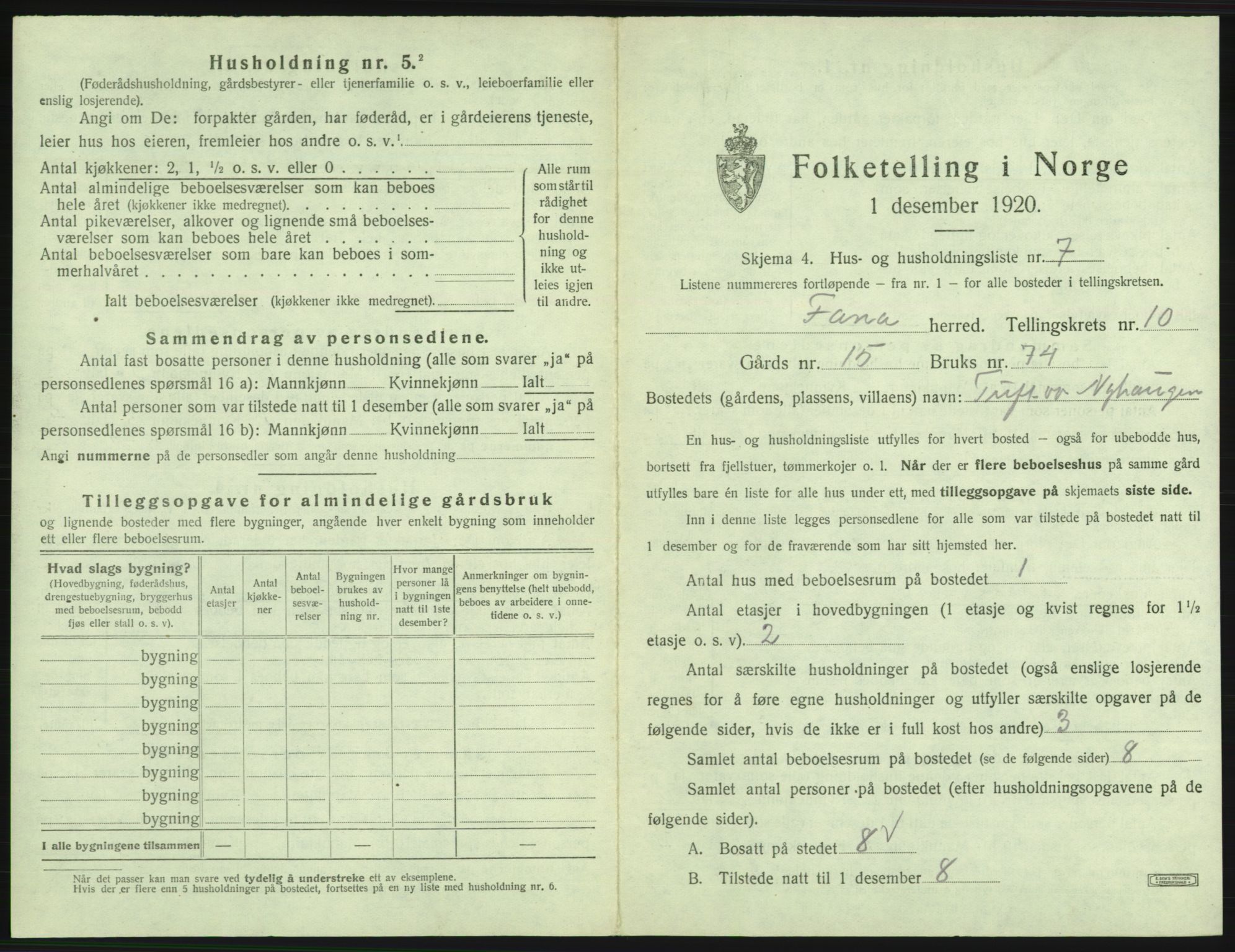 SAB, 1920 census for Fana, 1920, p. 1817