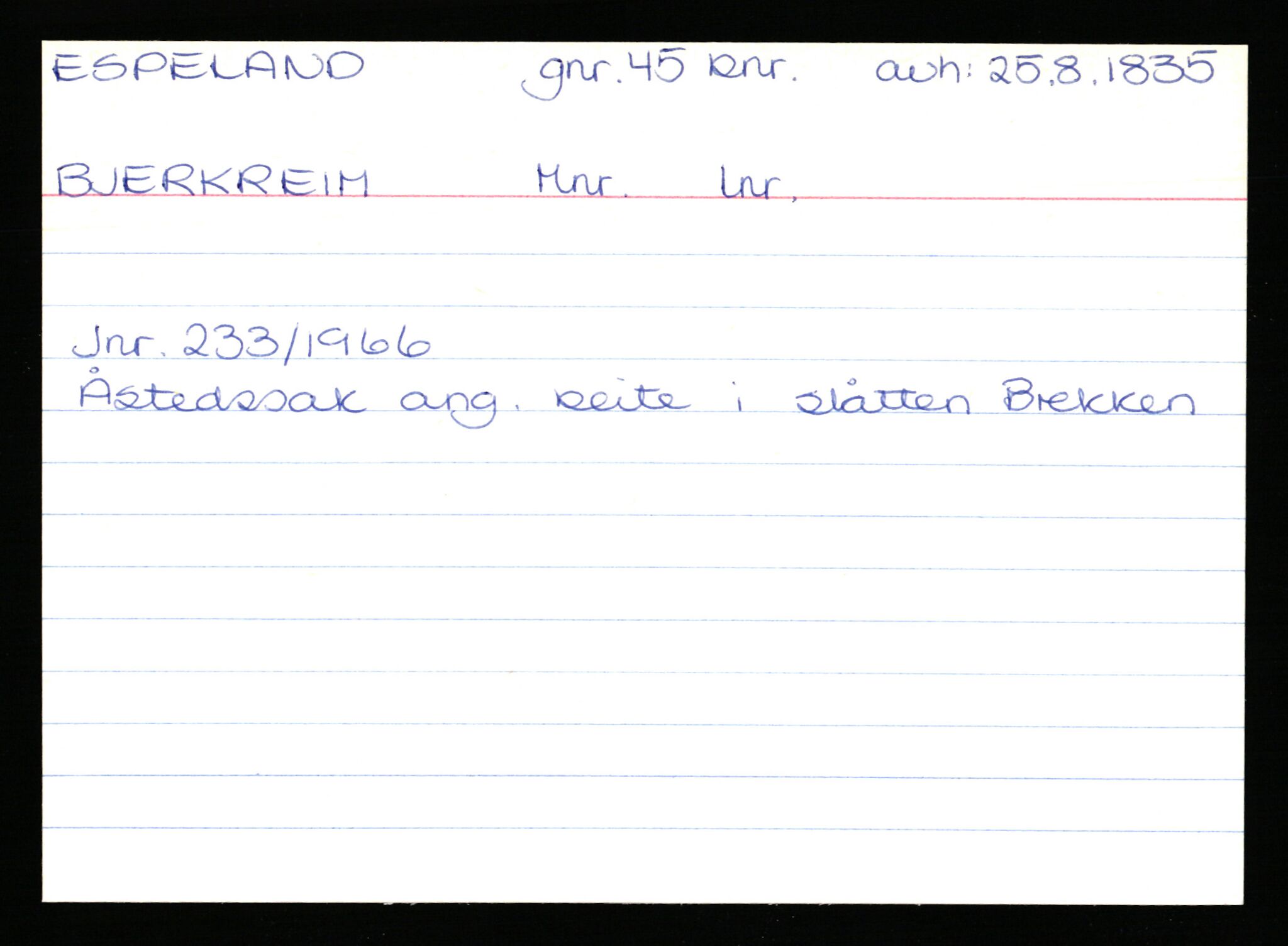 Statsarkivet i Stavanger, AV/SAST-A-101971/03/Y/Yk/L0009: Registerkort sortert etter gårdsnavn: Ersdal - Fikstveit, 1750-1930, p. 138