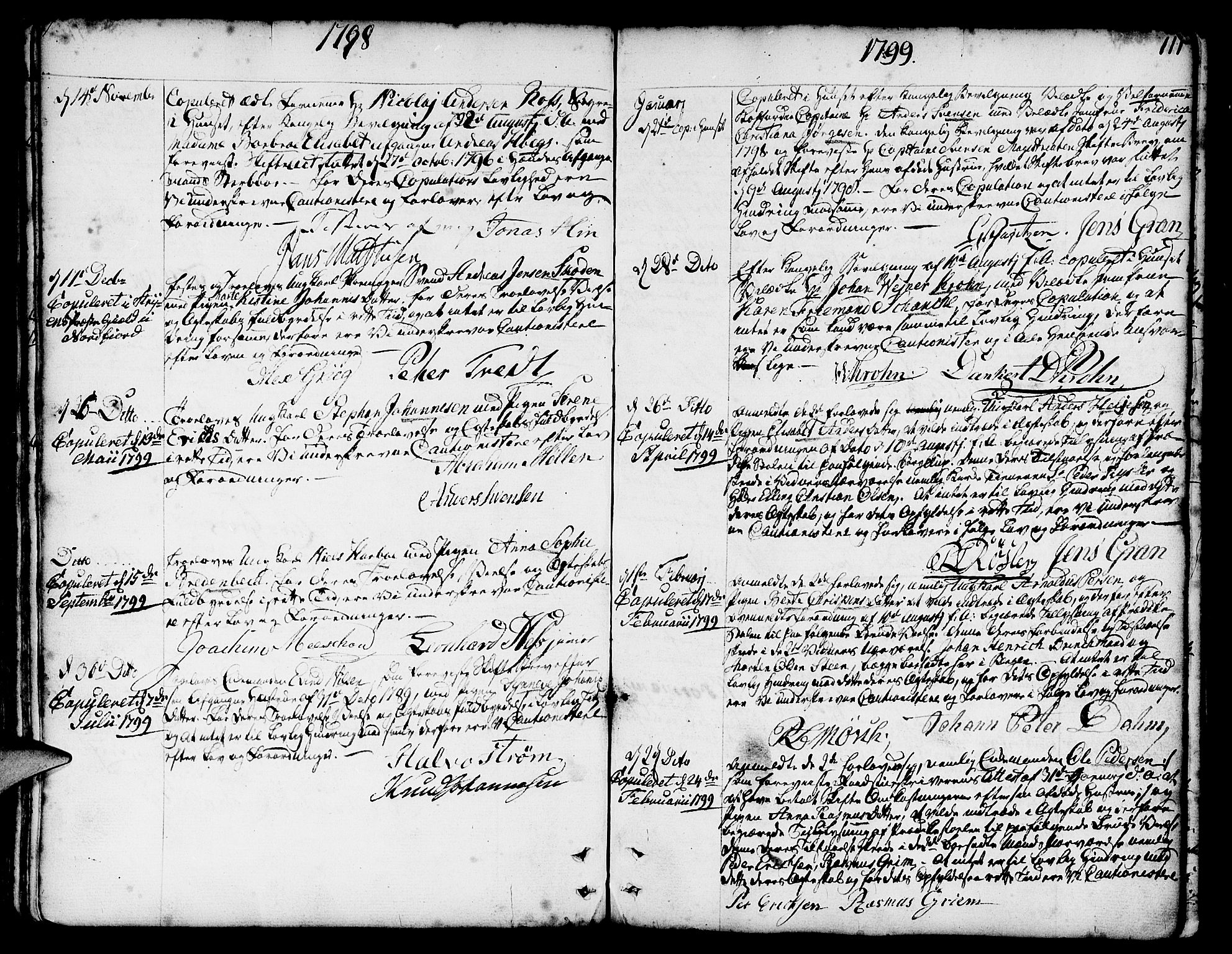 Nykirken Sokneprestembete, SAB/A-77101/H/Haa/L0008: Parish register (official) no. A 8, 1776-1814, p. 111