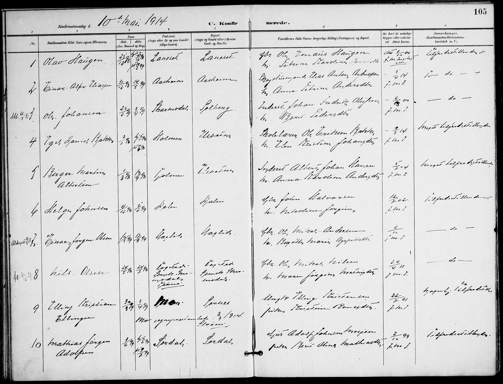 Ministerialprotokoller, klokkerbøker og fødselsregistre - Nordland, AV/SAT-A-1459/823/L0326: Parish register (official) no. 823A03, 1899-1919, p. 105