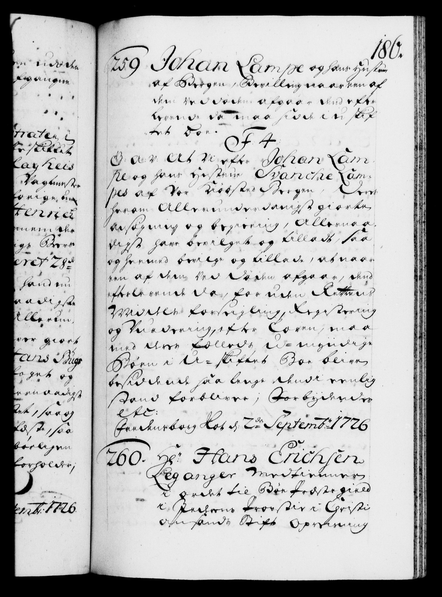 Danske Kanselli 1572-1799, AV/RA-EA-3023/F/Fc/Fca/Fcaa/L0025: Norske registre, 1726-1728, p. 186a