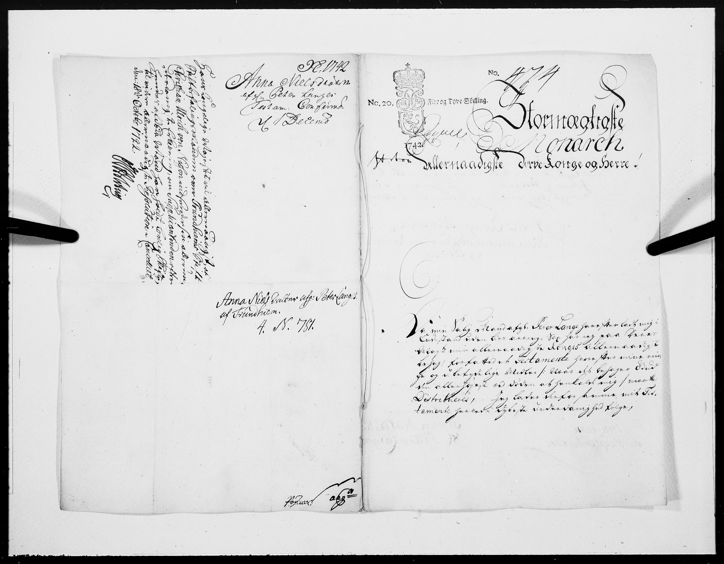 Danske Kanselli 1572-1799, AV/RA-EA-3023/F/Fc/Fcc/Fcca/L0136: Norske innlegg 1572-1799, 1742, p. 489