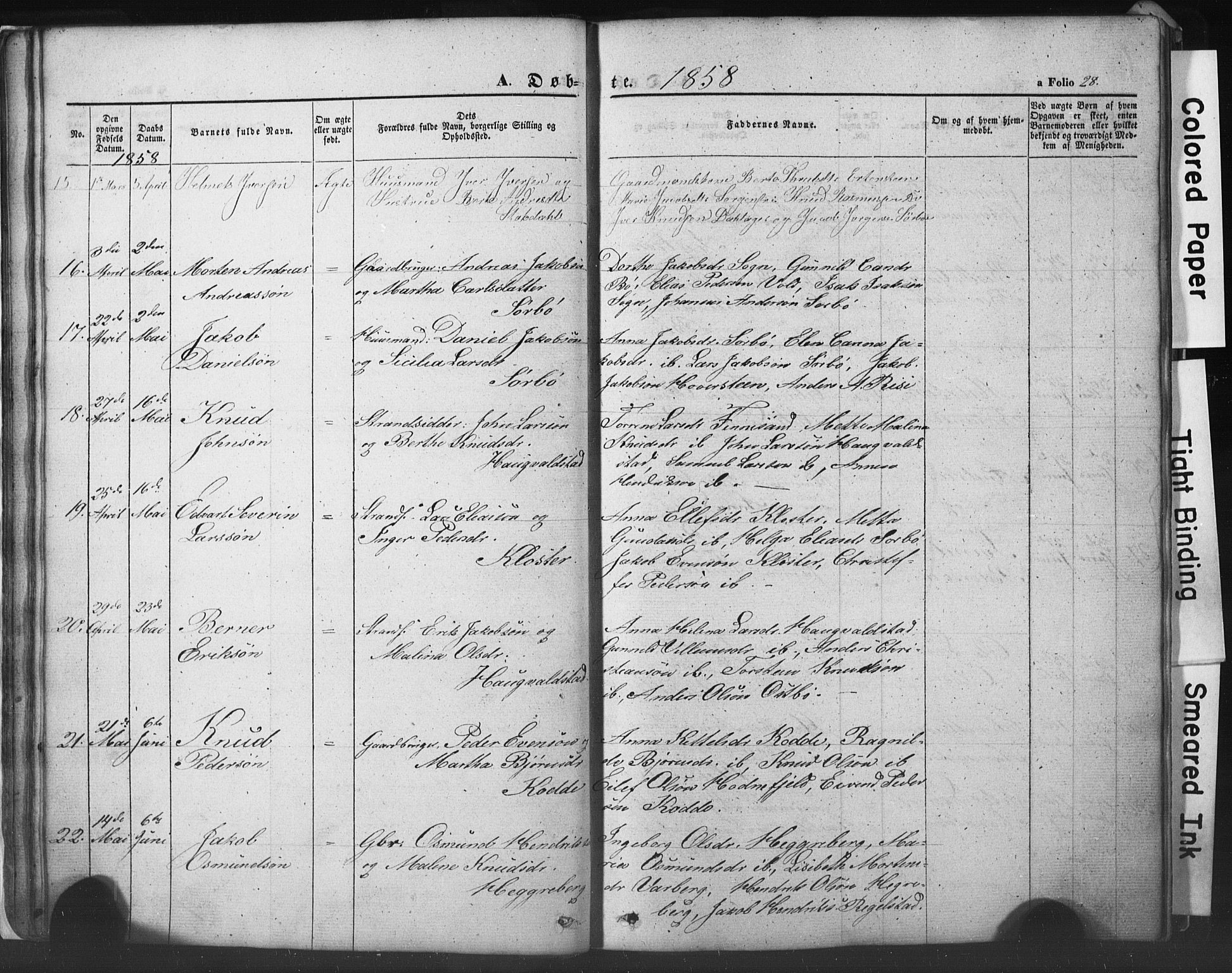 Rennesøy sokneprestkontor, AV/SAST-A -101827/H/Ha/Hab/L0002: Parish register (copy) no. B 2, 1852-1880, p. 28