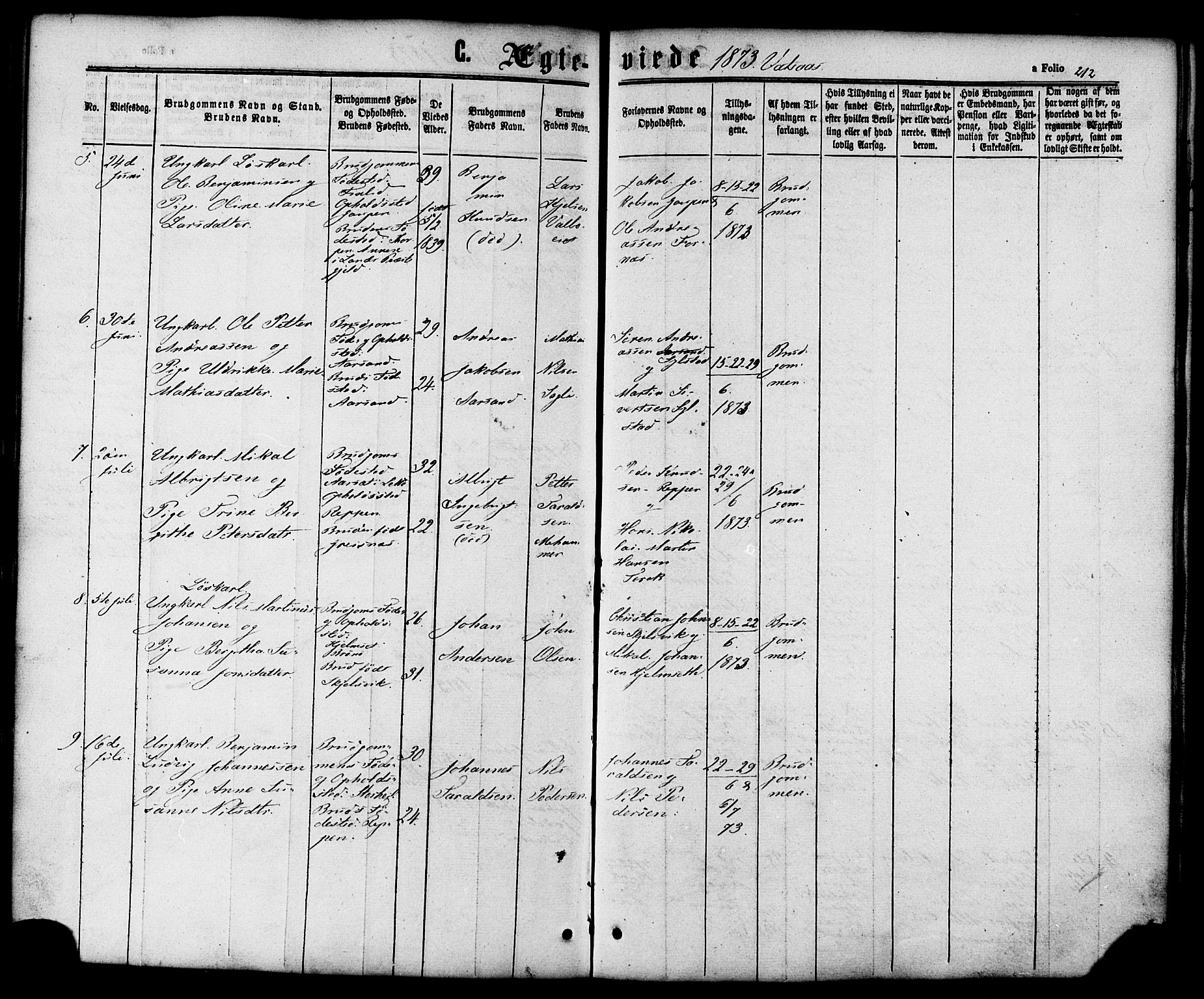 Ministerialprotokoller, klokkerbøker og fødselsregistre - Nordland, AV/SAT-A-1459/810/L0146: Parish register (official) no. 810A08 /1, 1862-1874, p. 212