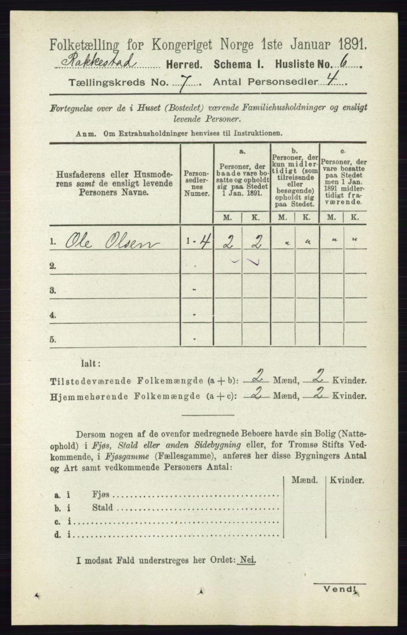 RA, 1891 census for 0128 Rakkestad, 1891, p. 3049