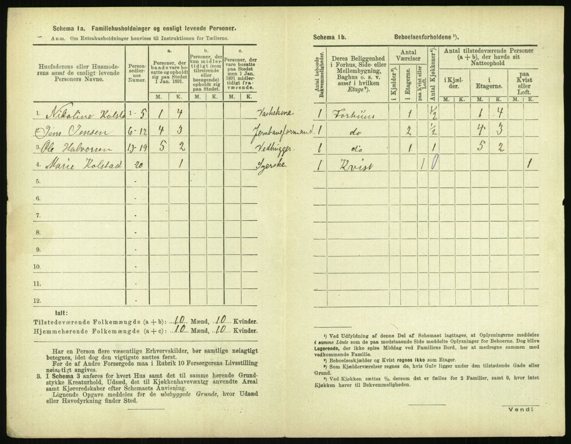 RA, 1891 census for 0806 Skien, 1891, p. 1273