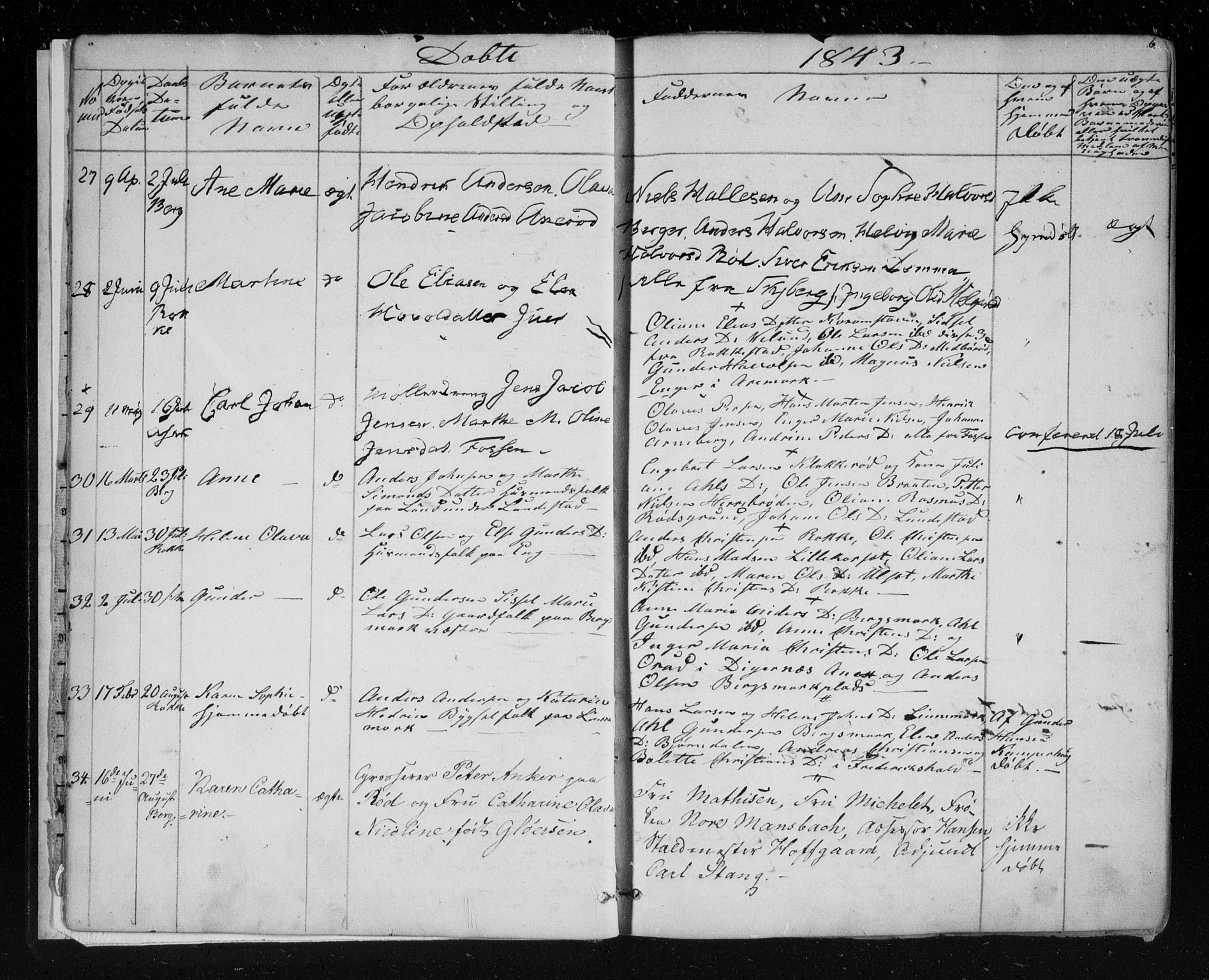 Berg prestekontor Kirkebøker, SAO/A-10902/F/Fa/L0004: Parish register (official) no. I 4, 1843-1860, p. 6