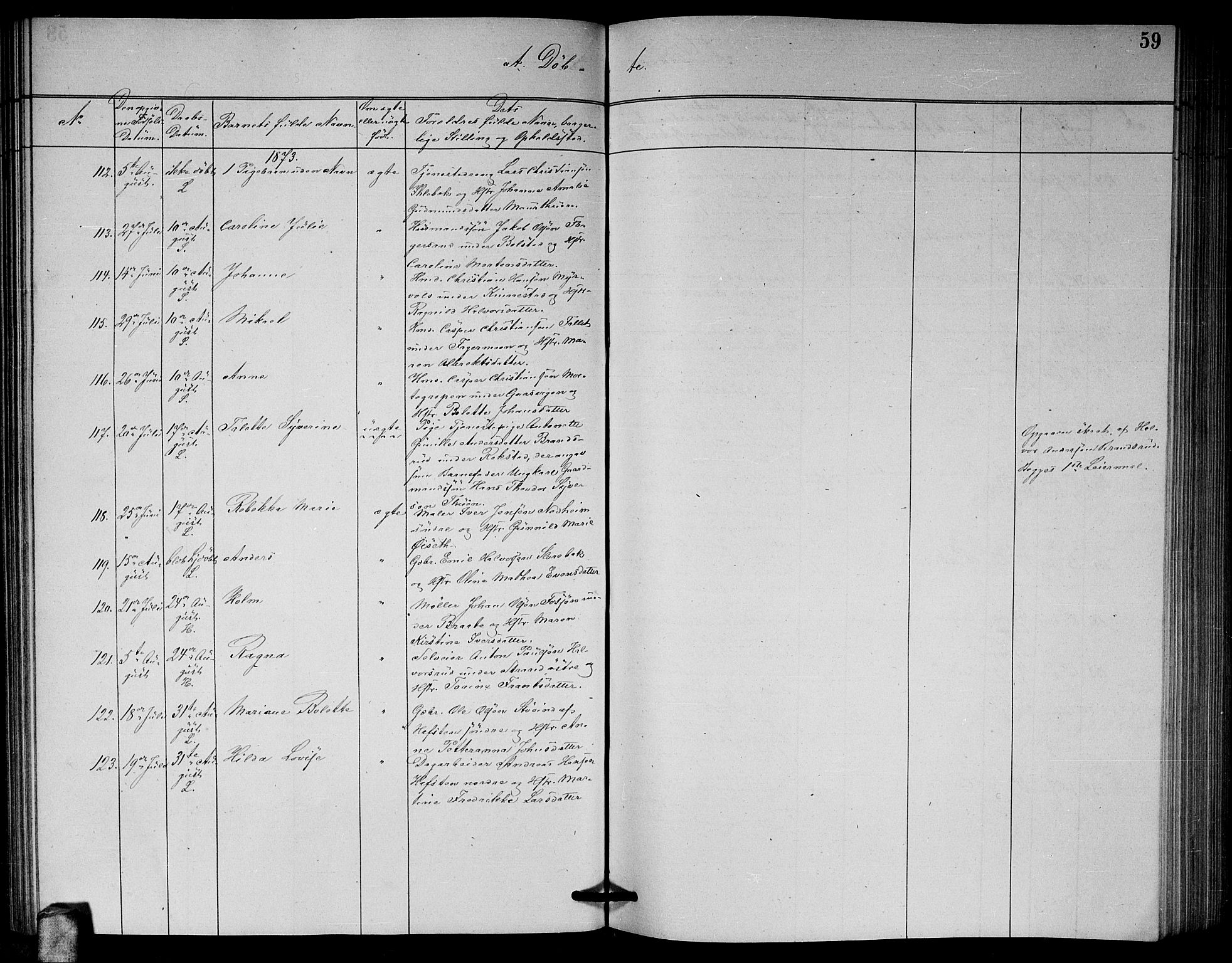 Høland prestekontor Kirkebøker, AV/SAO-A-10346a/G/Ga/L0006: Parish register (copy) no. I 6, 1869-1879, p. 59