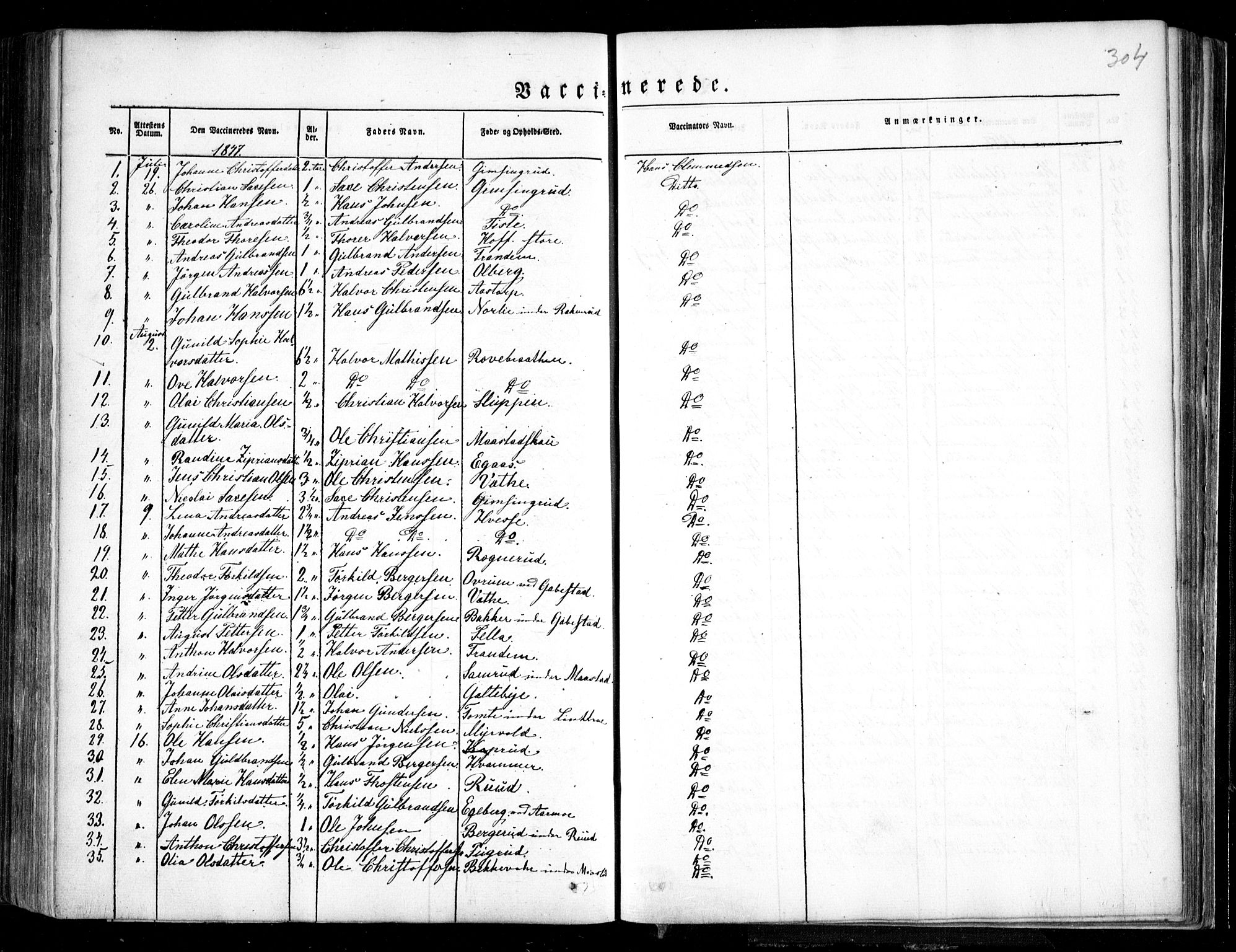 Trøgstad prestekontor Kirkebøker, AV/SAO-A-10925/F/Fa/L0007: Parish register (official) no. I 7, 1845-1854, p. 304