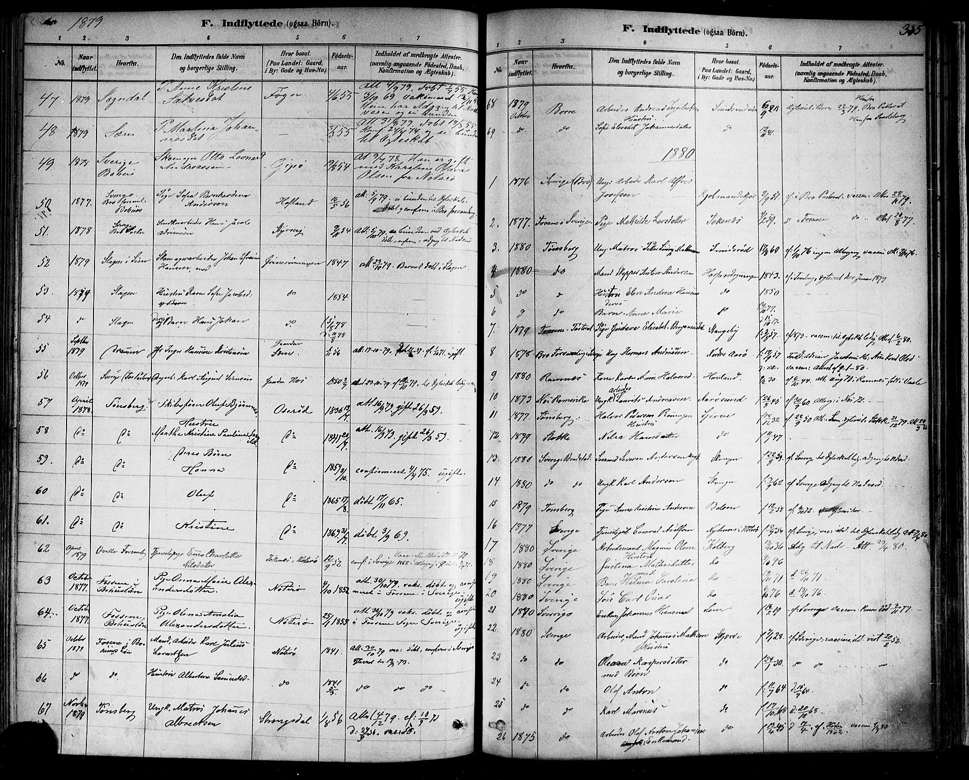 Nøtterøy kirkebøker, SAKO/A-354/F/Fa/L0008: Parish register (official) no. I 8, 1878-1893, p. 385